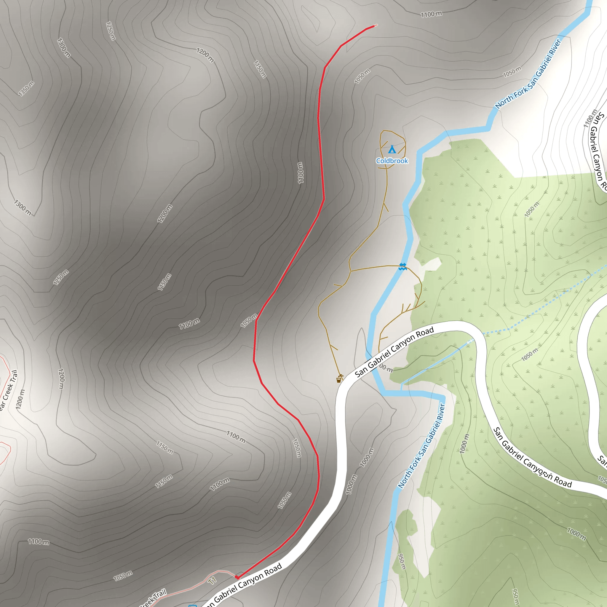 Upper creek Bear Out and Back mobile static map