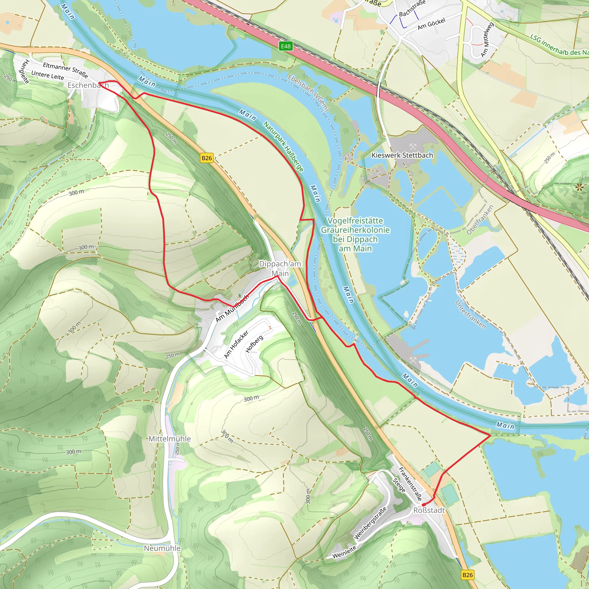 Main via Fluesse Wanderweg mobile static map