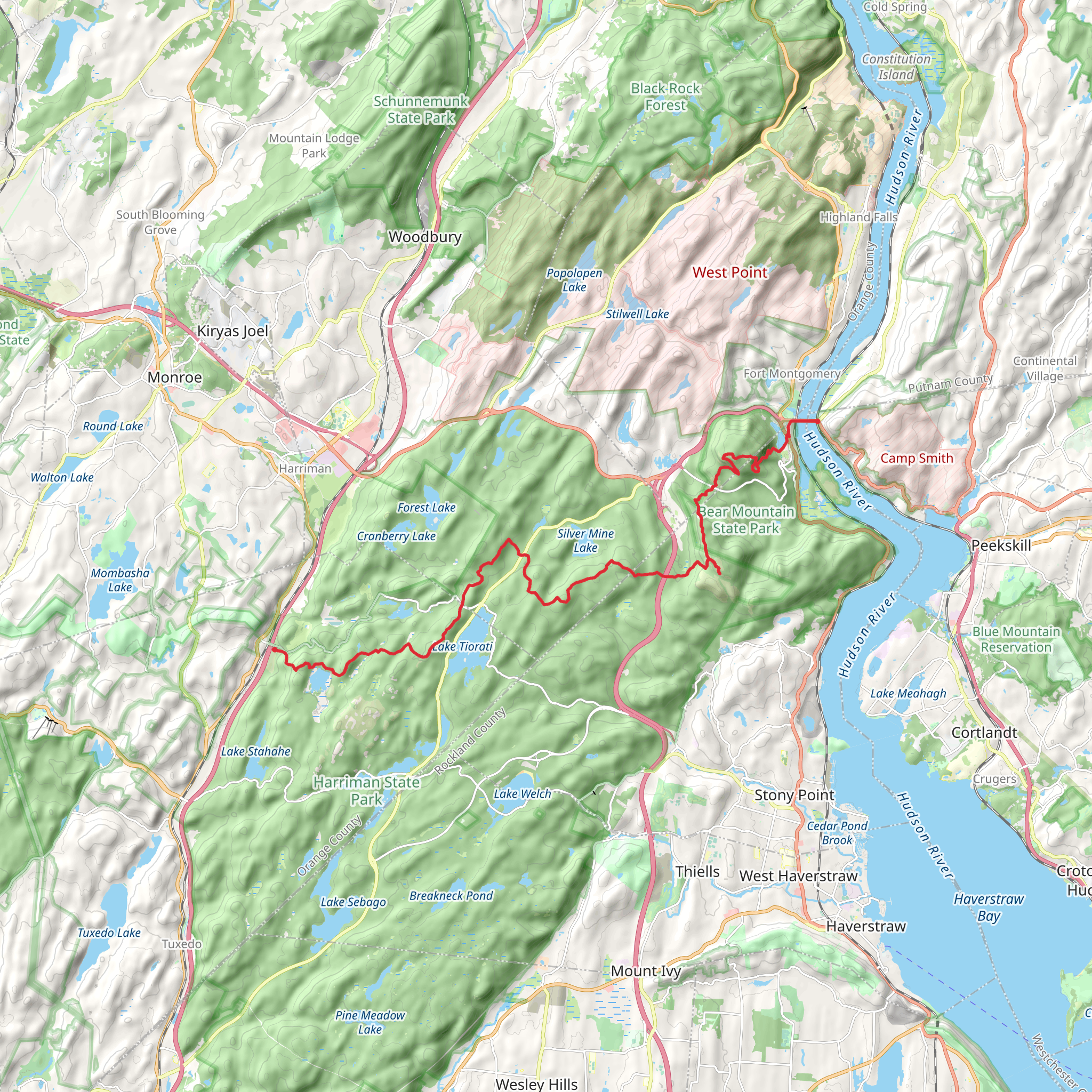 Fingerboard Mountain, Black Mountain, West Mountain and Bear Mountain mobile static map