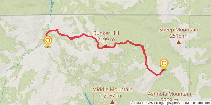 Larch Pass - Hidden Lakes Loop stage 3 Map