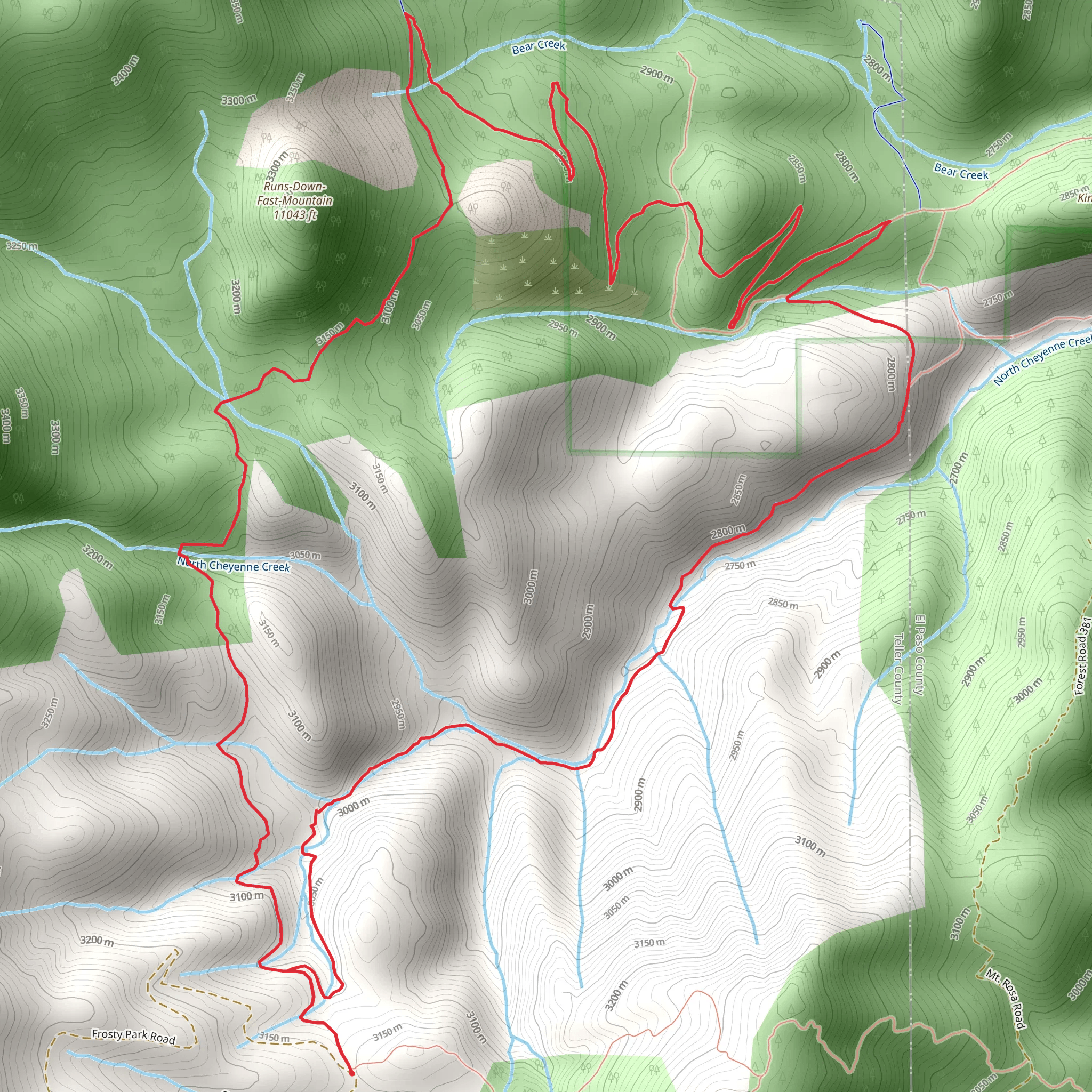 Jones Park and Forest Service Loop Trail mobile static map