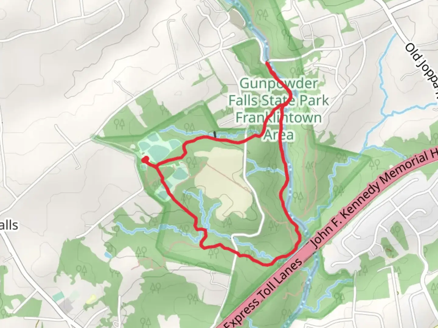 An image depicting the trail Sherwood Road Little Gunpowder Loop Trail and its surrounding area.
