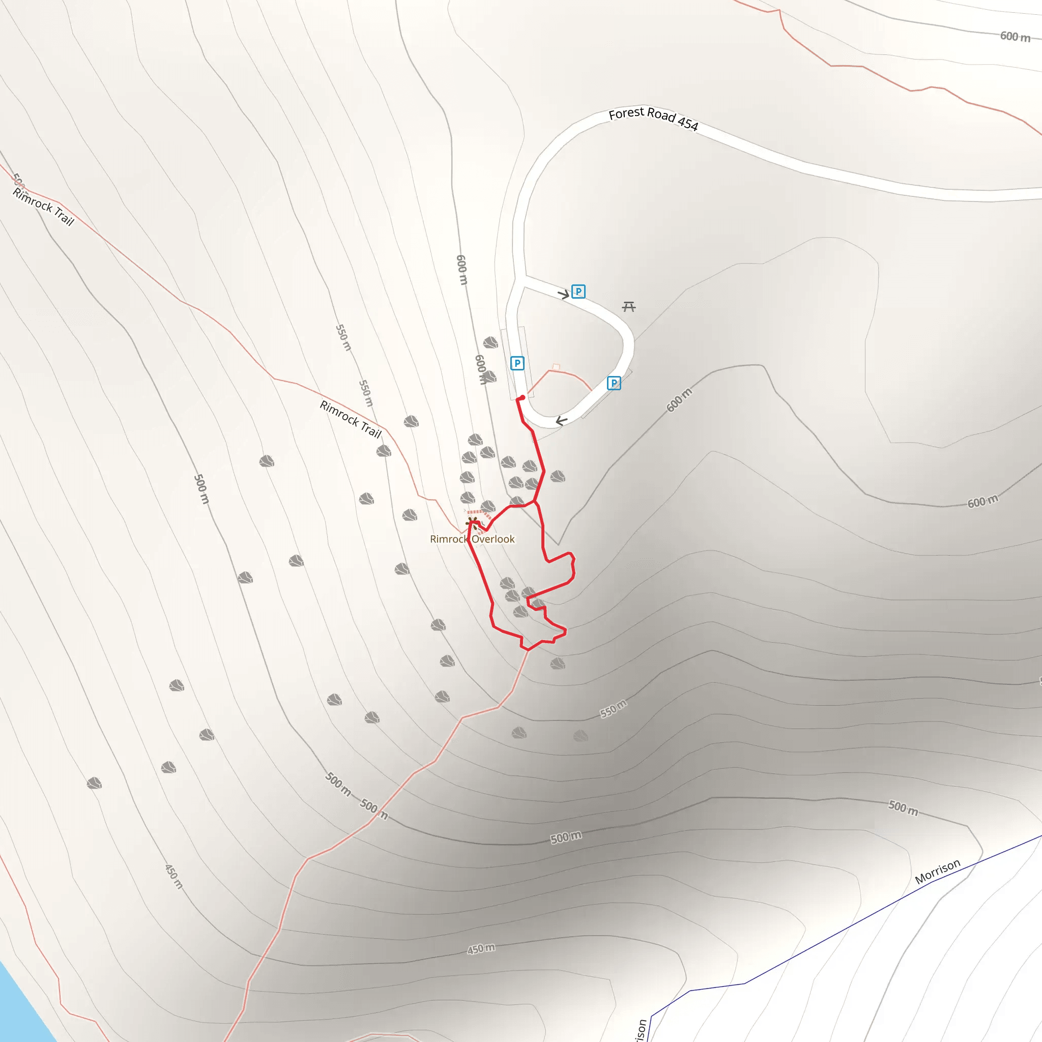 Rimrock Overlook Loop mobile static map