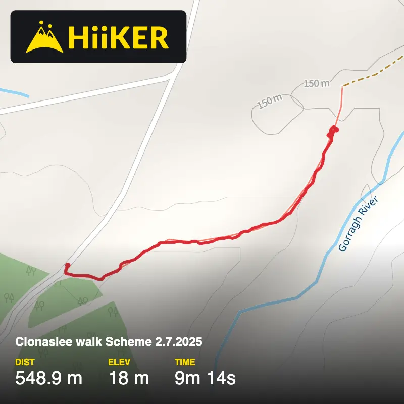 A map preview of the recording Clonaslee walk Scheme 2.7.2025.