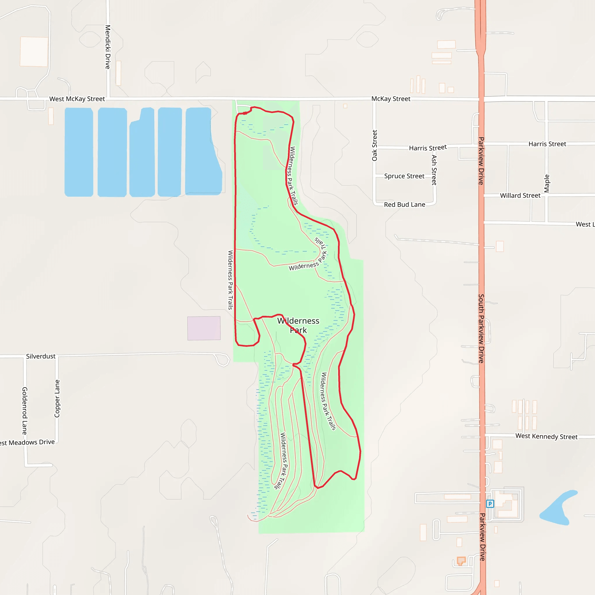 Wilderness Park Loop Trails mobile static map