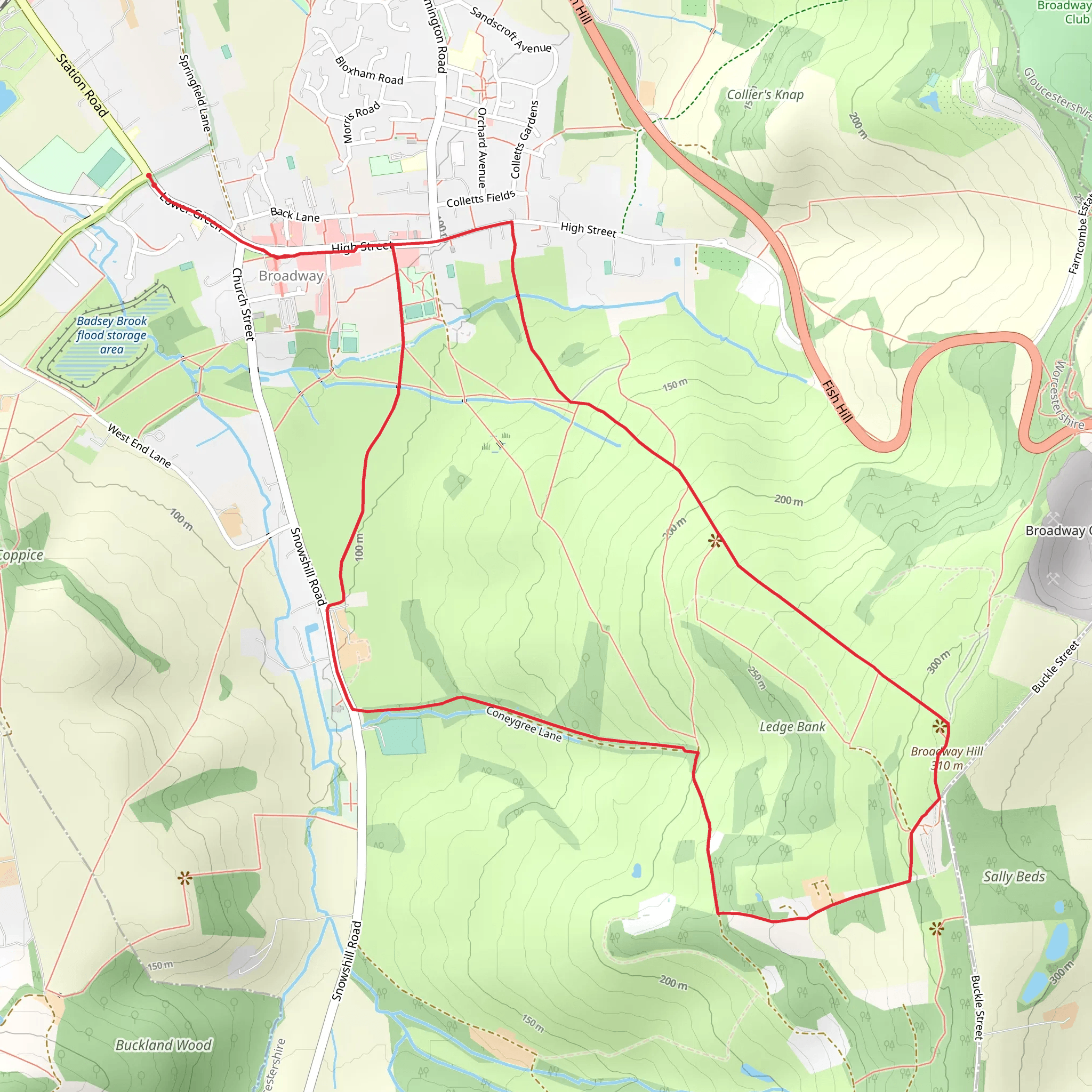 The Broadway Tower from Broadway mobile static map