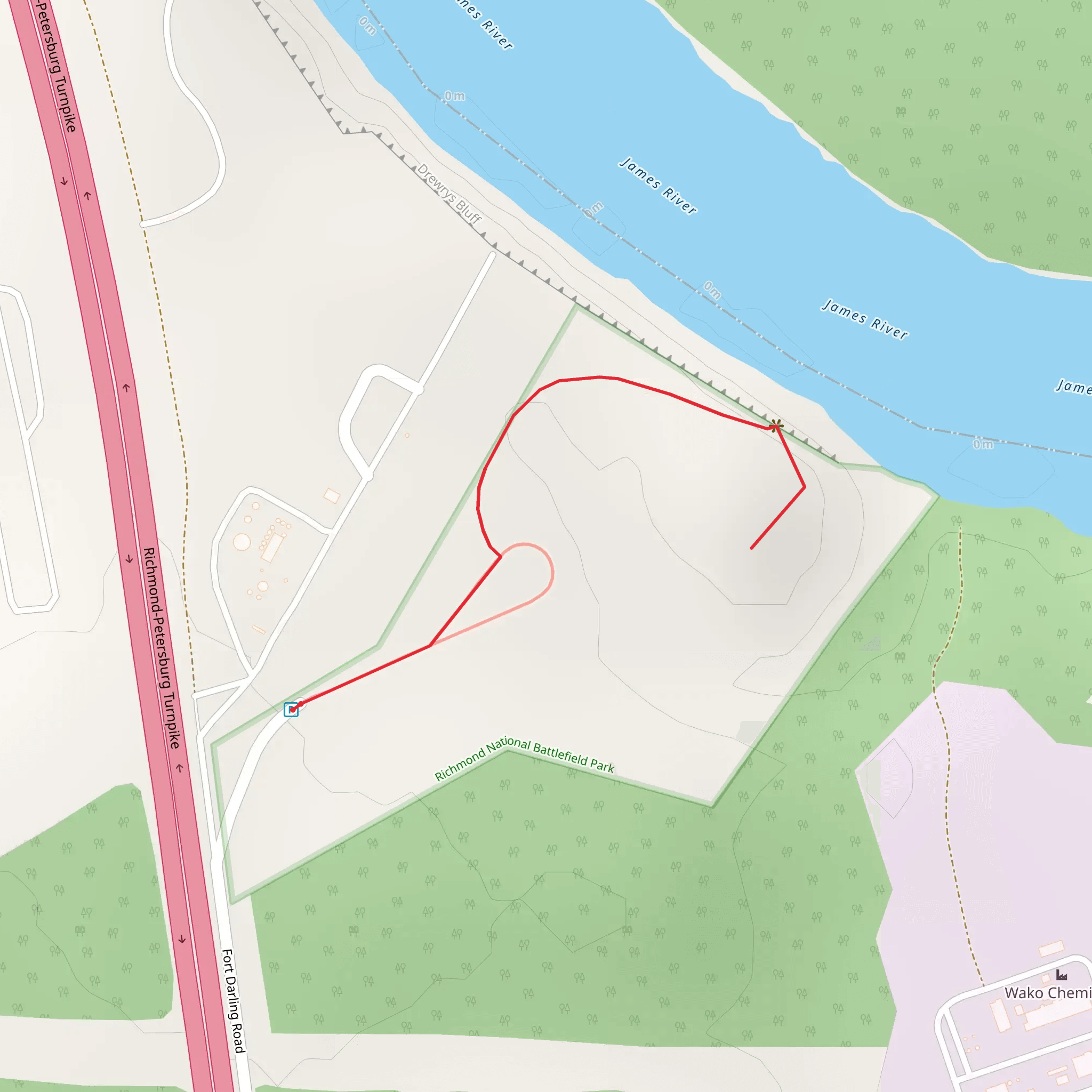 Fort Darling Road mobile static map