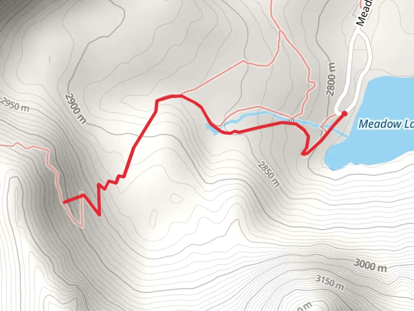 An image depicting the trail Meadow Lake and its surrounding area.