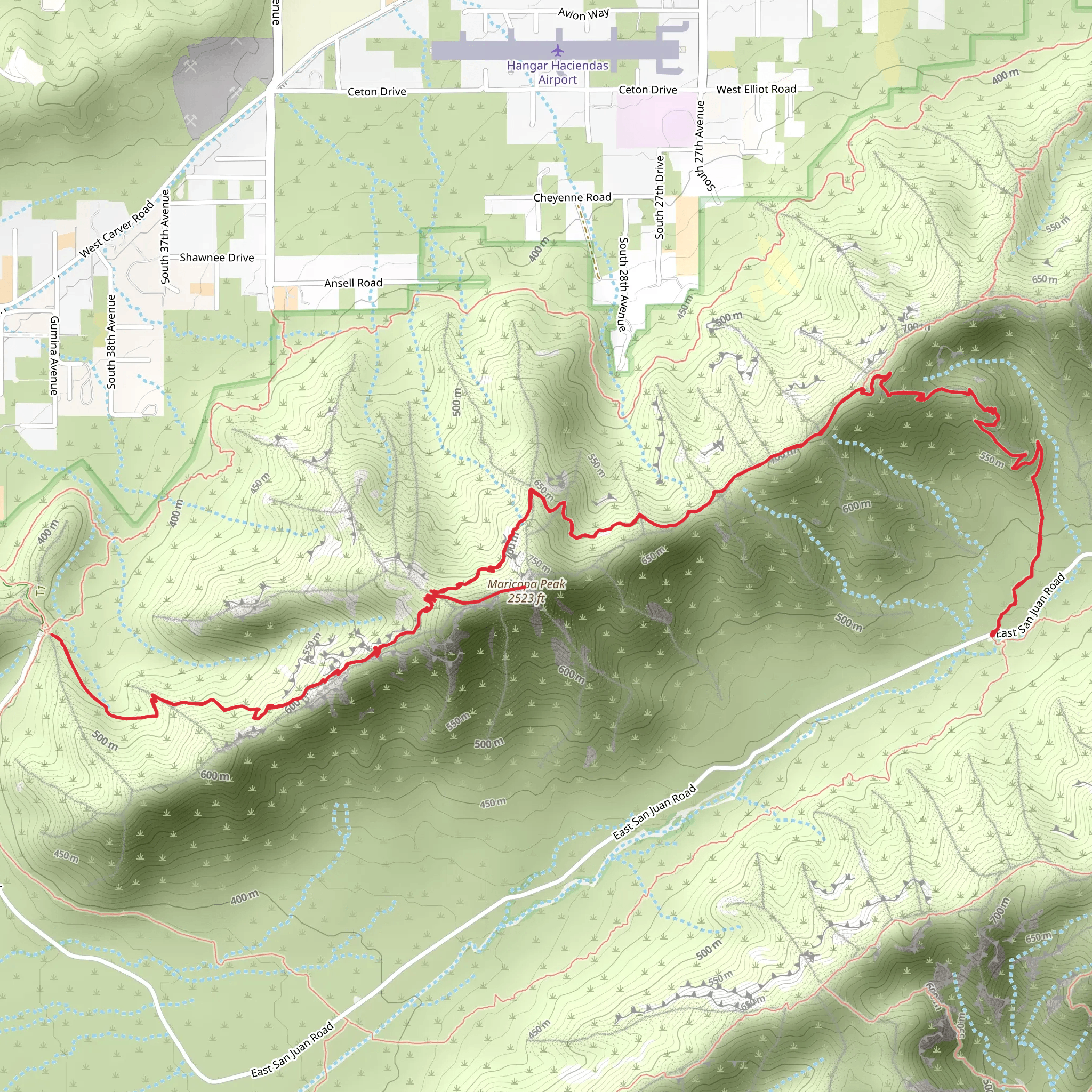 Maricopa Peak via Alta Trail mobile static map