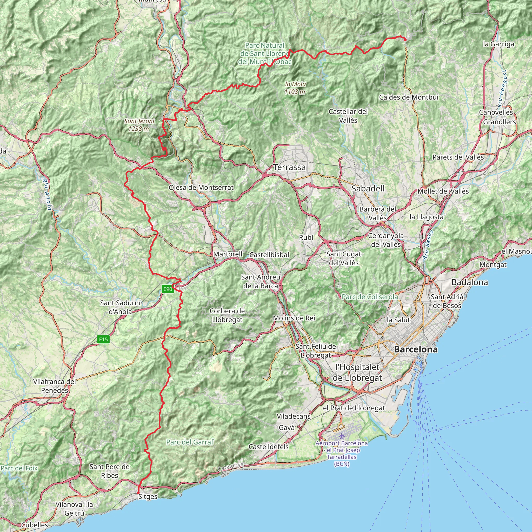 GR 5 Senders dels Miradors mobile static map