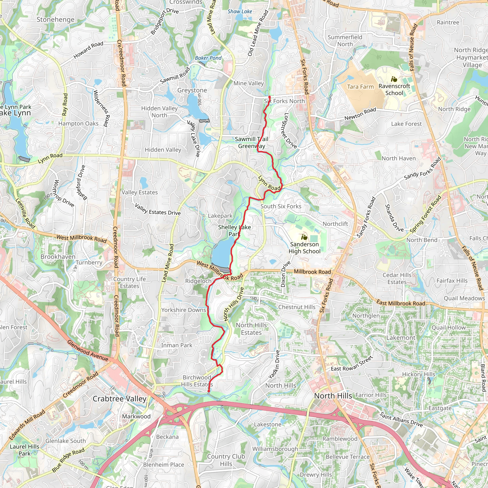 Mine Creek Long Trail from Sawmill Road mobile static map
