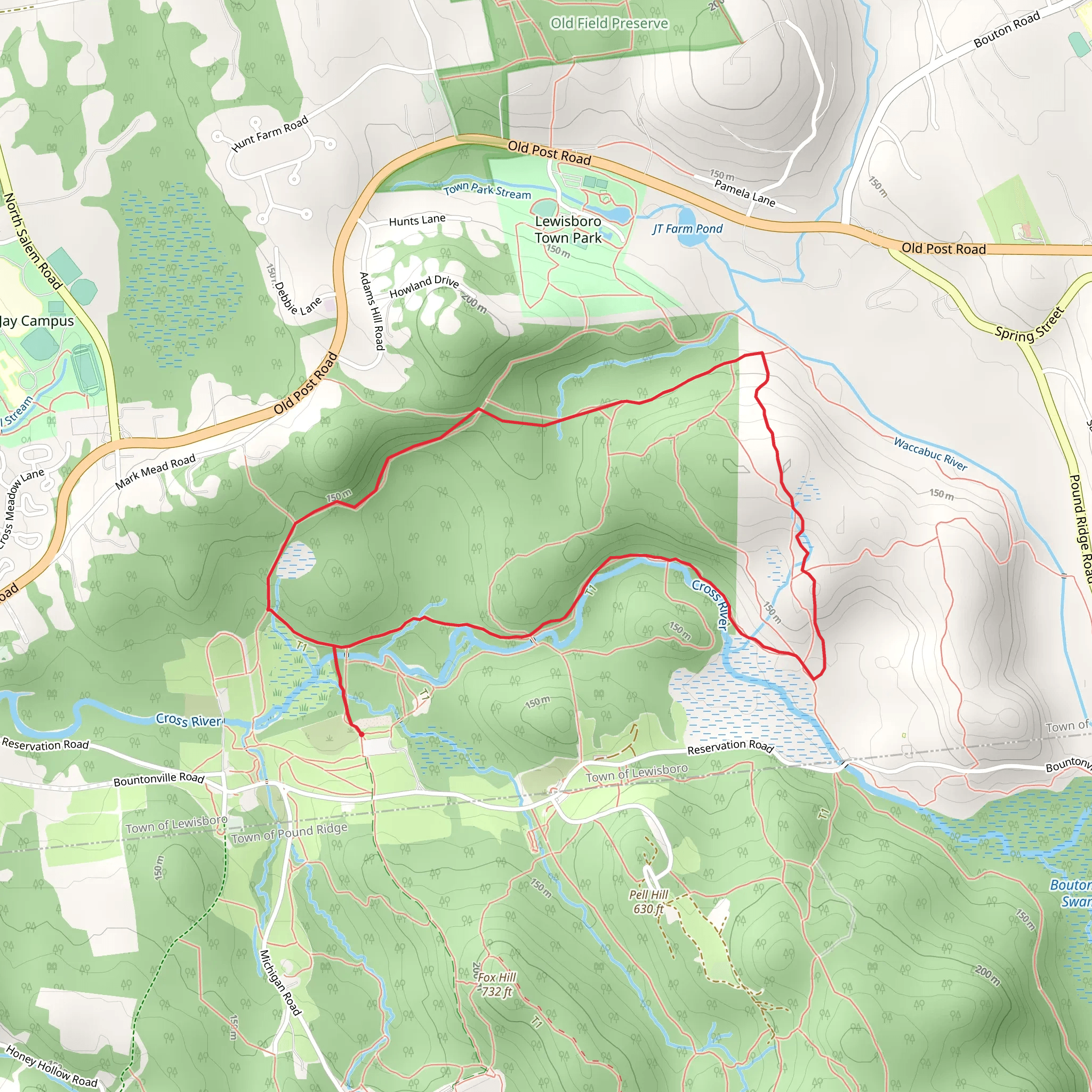Cross River from Bountonville Road mobile static map