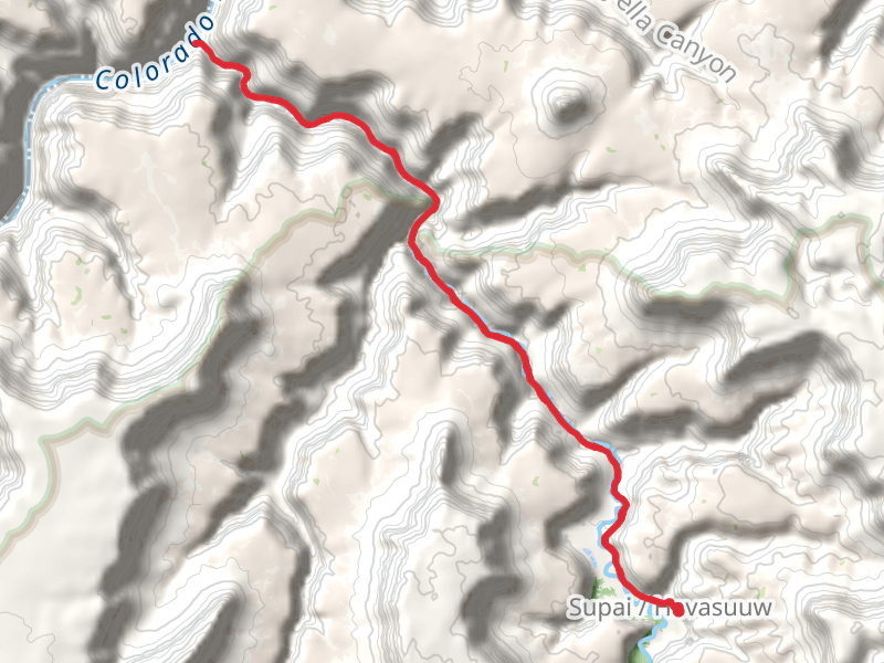 Colorado River via Hualapai Trail and Havasu Canyon Trail