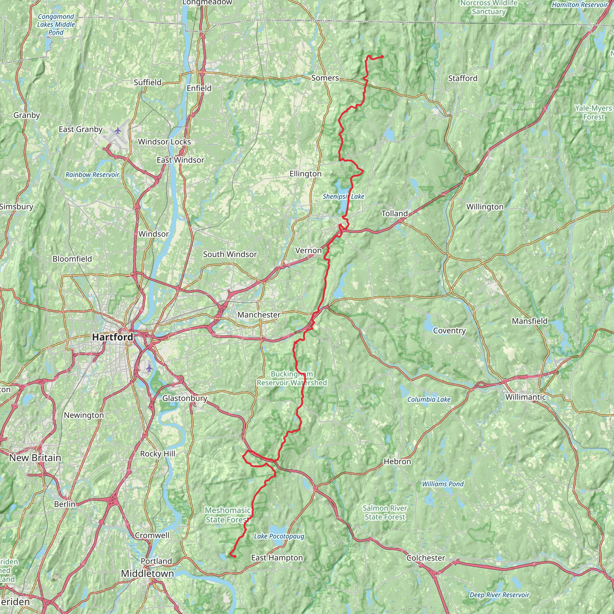 Shenipsit Trail mobile static map