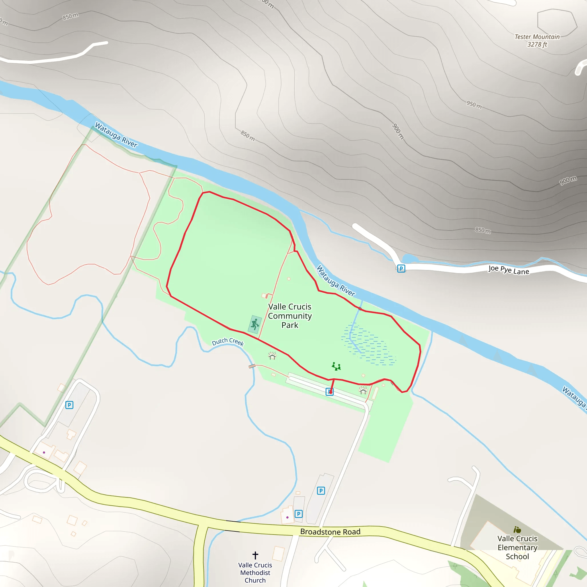 Valle Crucis Community Park Loop mobile static map