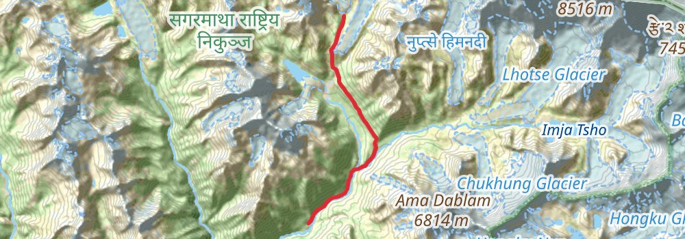 Everest Base Camp Trek stage 4 Map