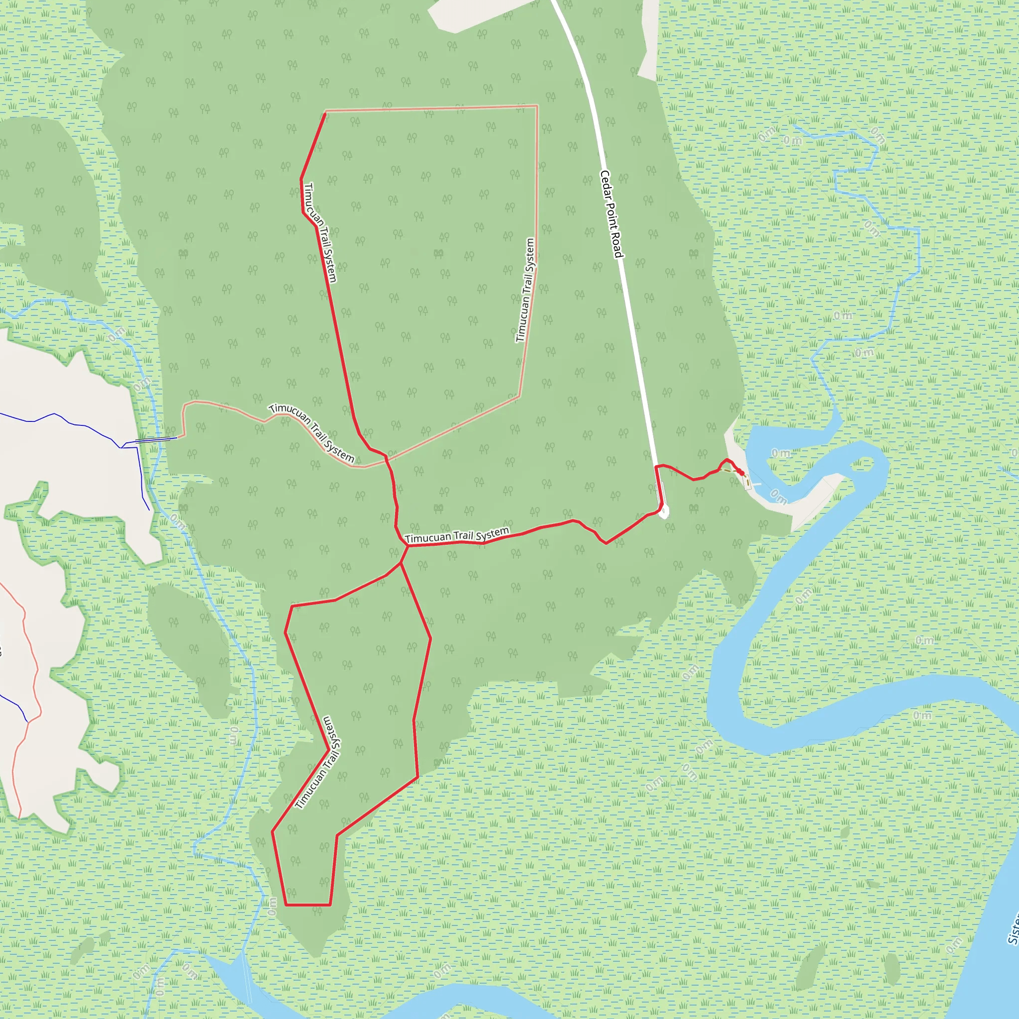 Timucuan Trail System Out and Back mobile static map