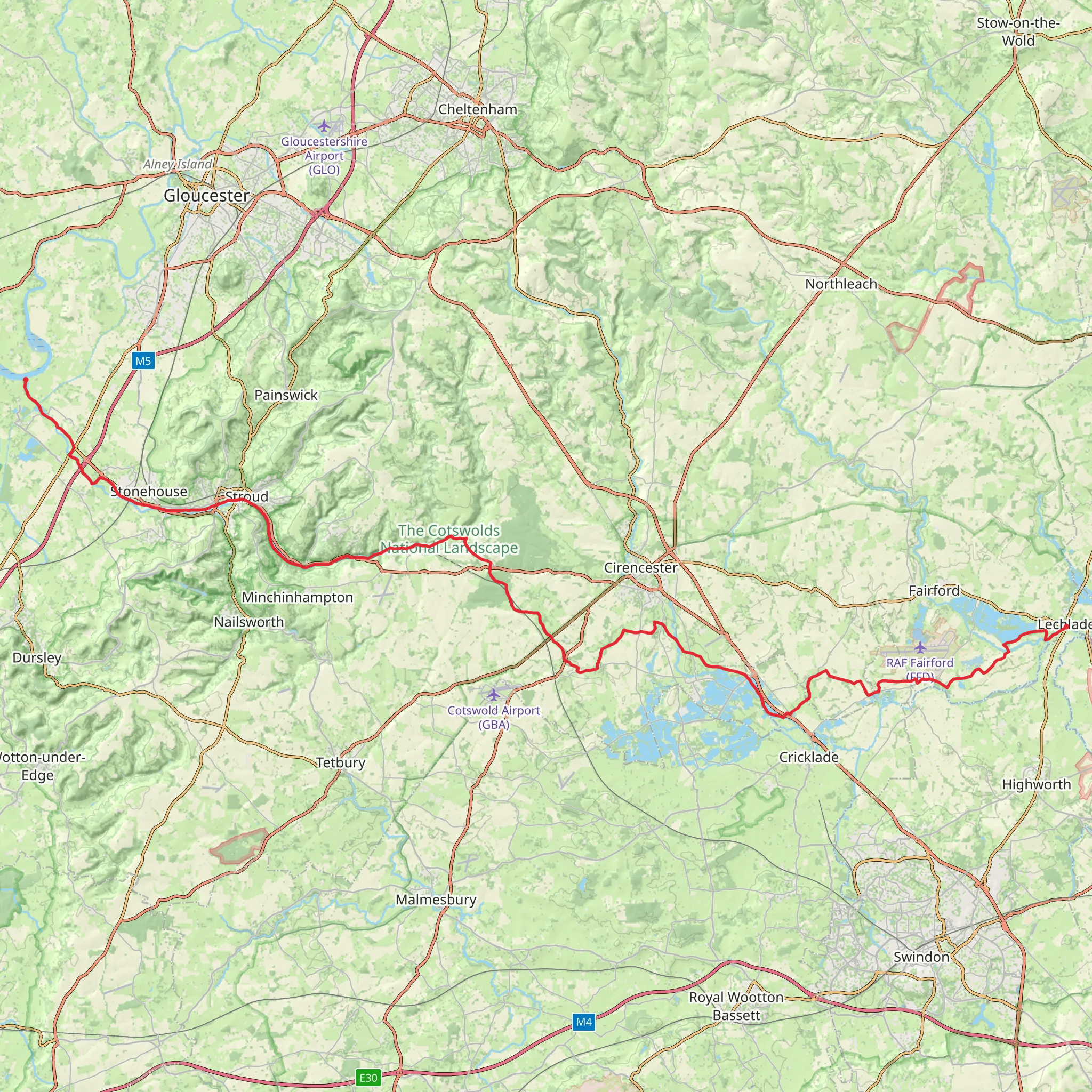Cotswold Canals Walk mobile static map