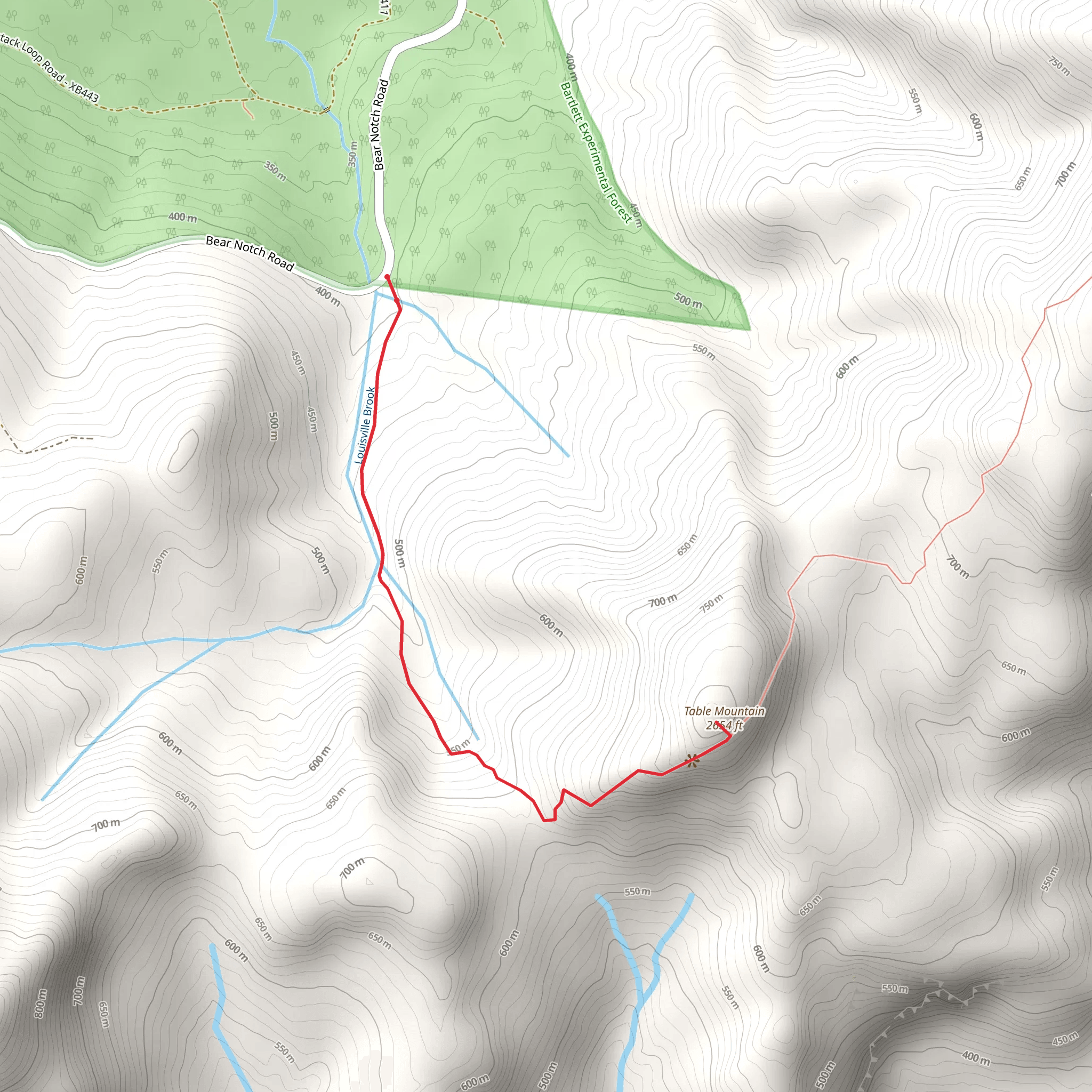 Table Mountain via Attitash Trail mobile static map