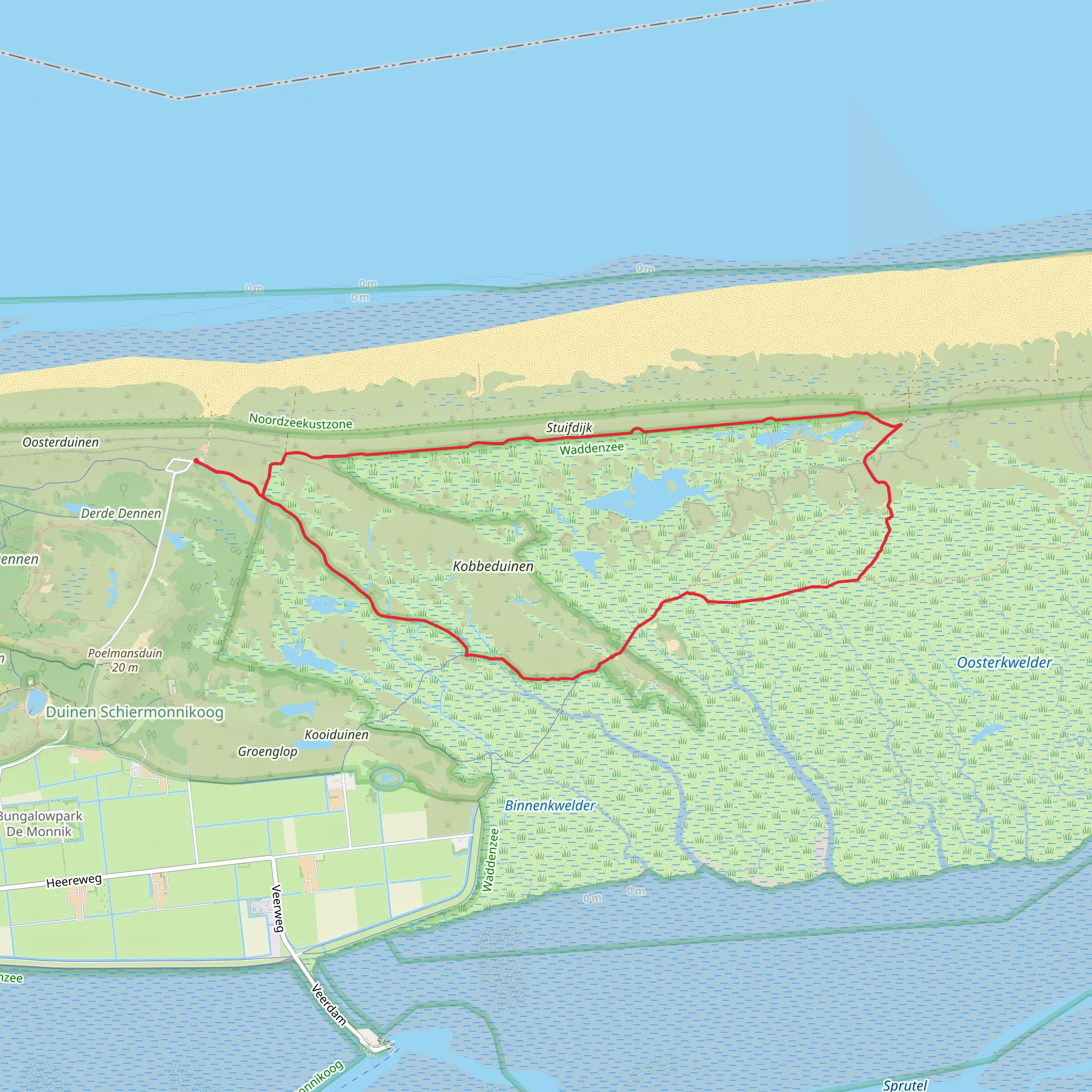 Schiermonnikoog and Waterstaatspad Loop mobile static map