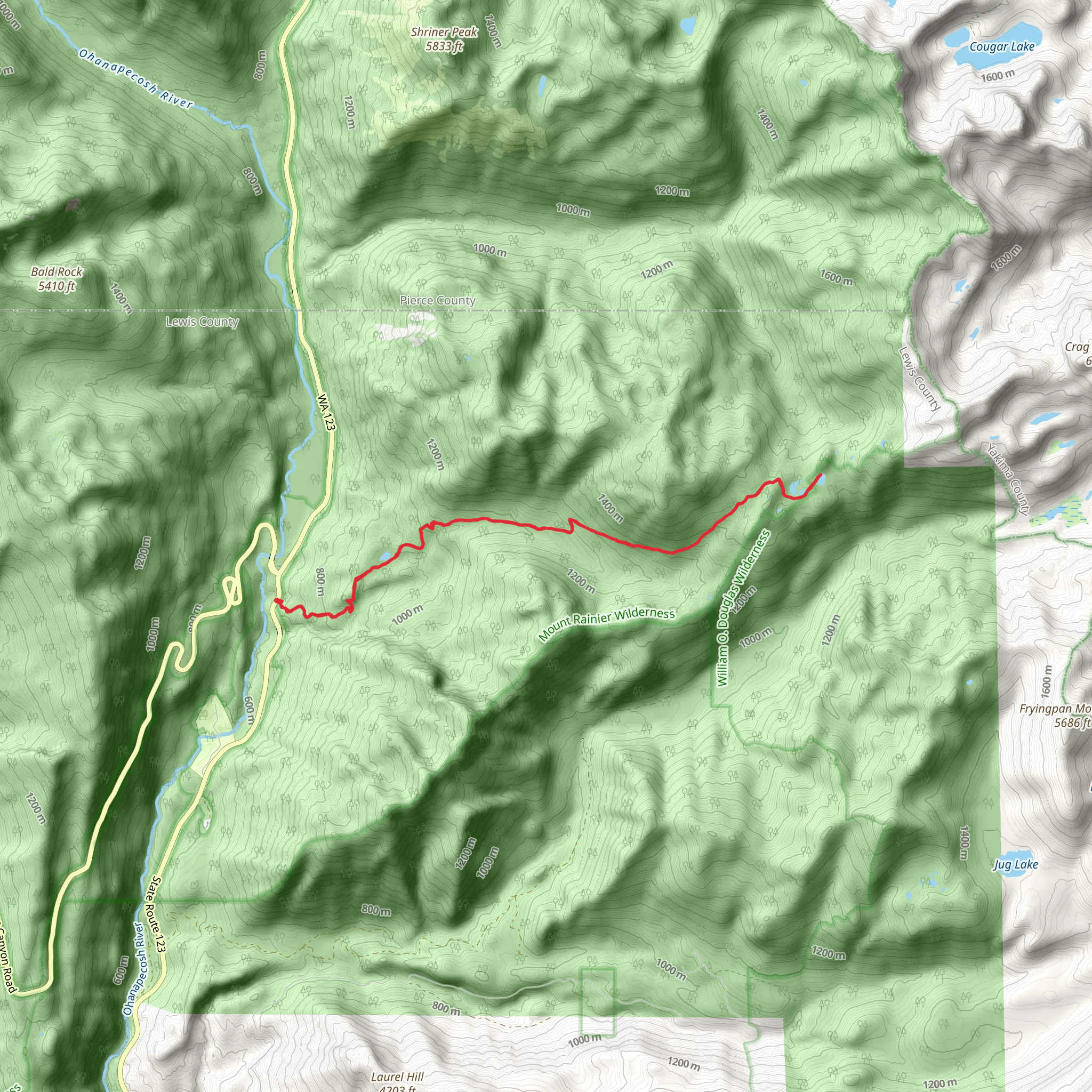 Three Lakes Trail mobile static map