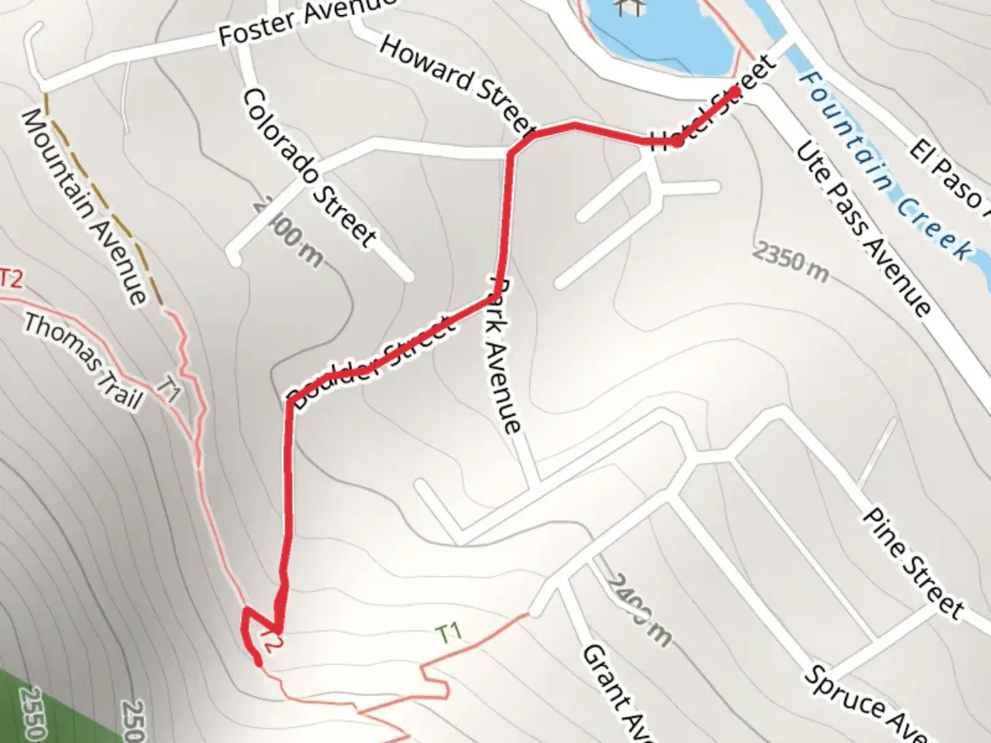 An image depicting the trail Boulder Street and its surrounding area.