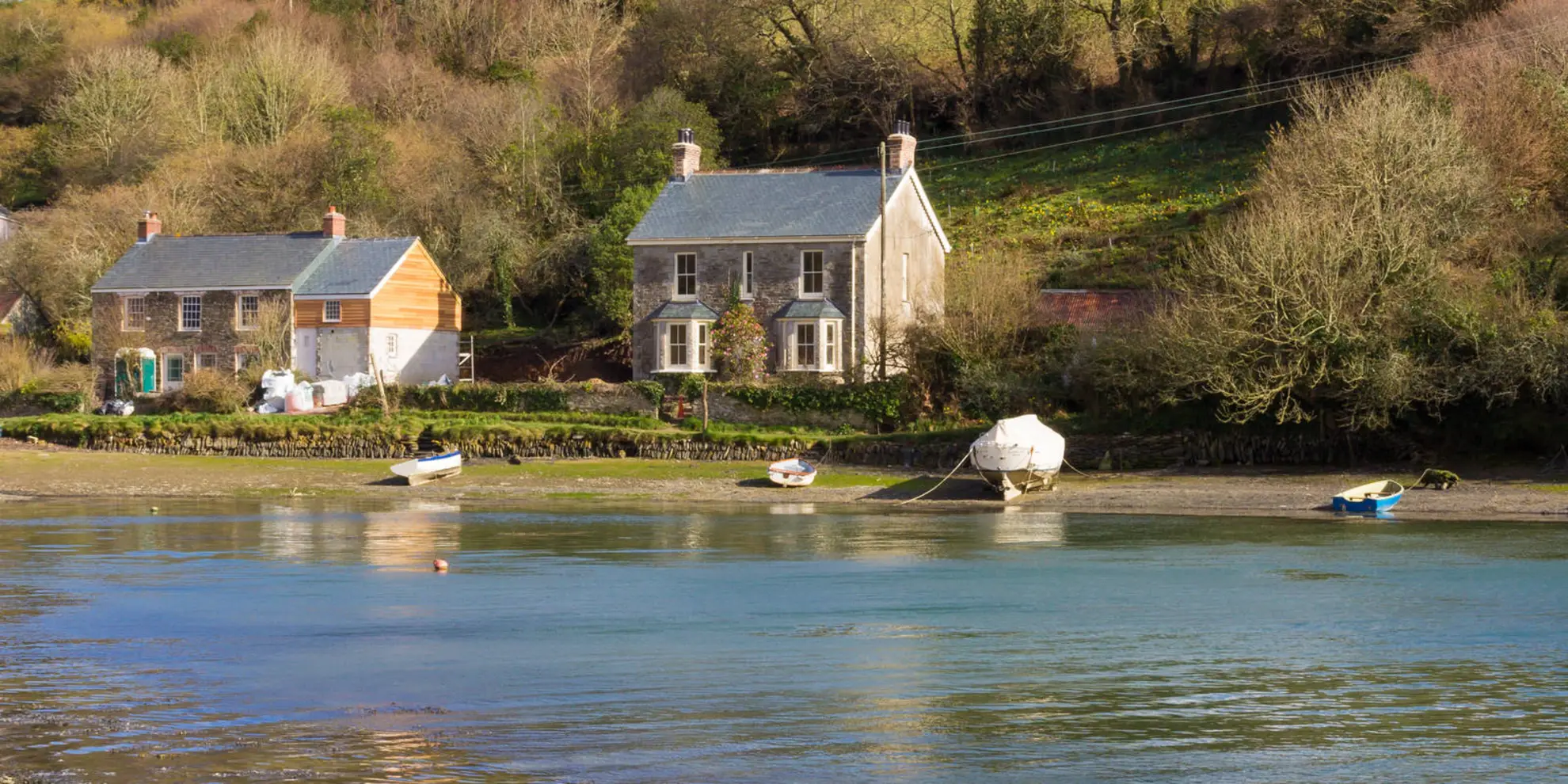 An image depicting the trail Cowlands - Coombe and Roundwood Quay from Trelissick and its surrounding area.