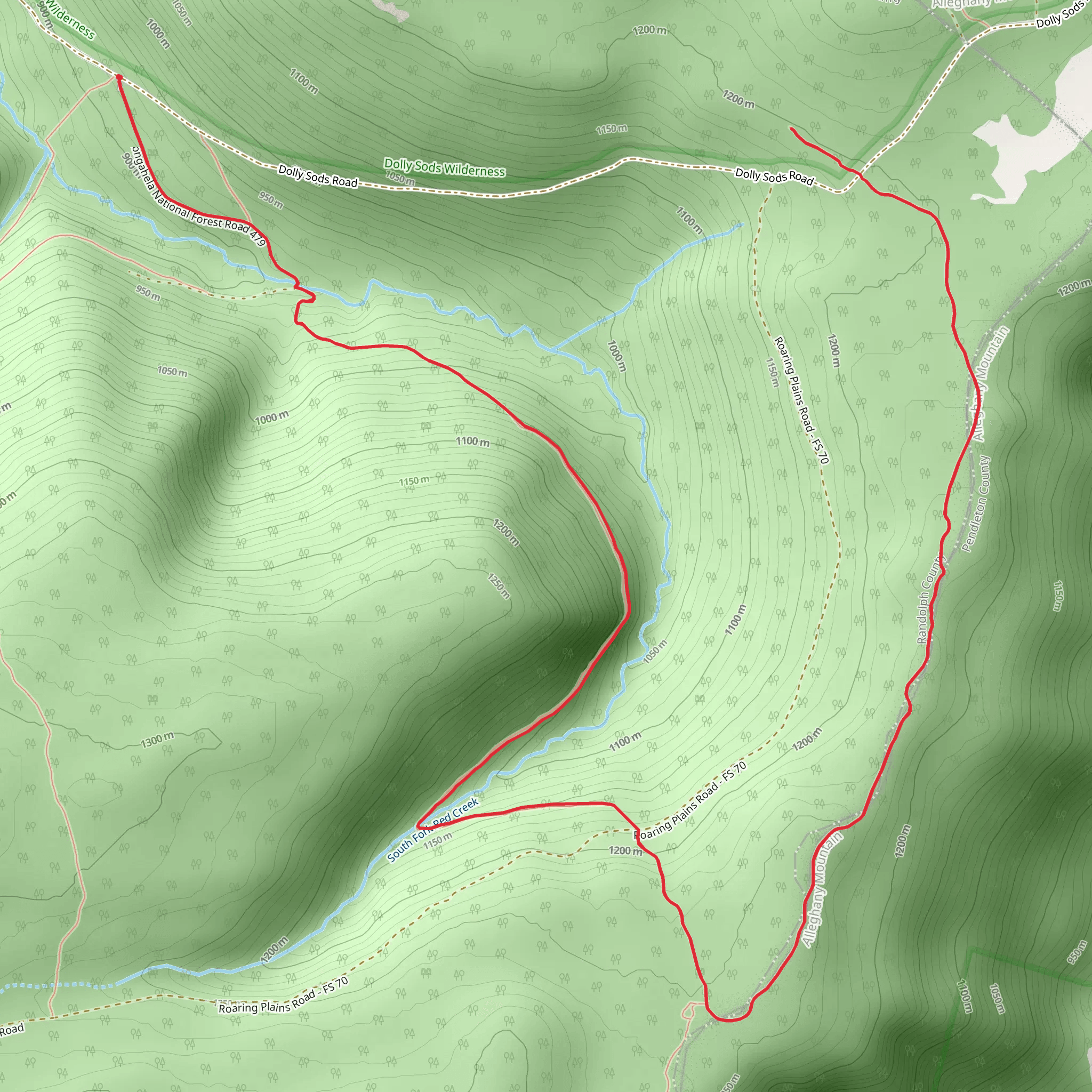 South Prong Trail and 19 View Trail mobile static map