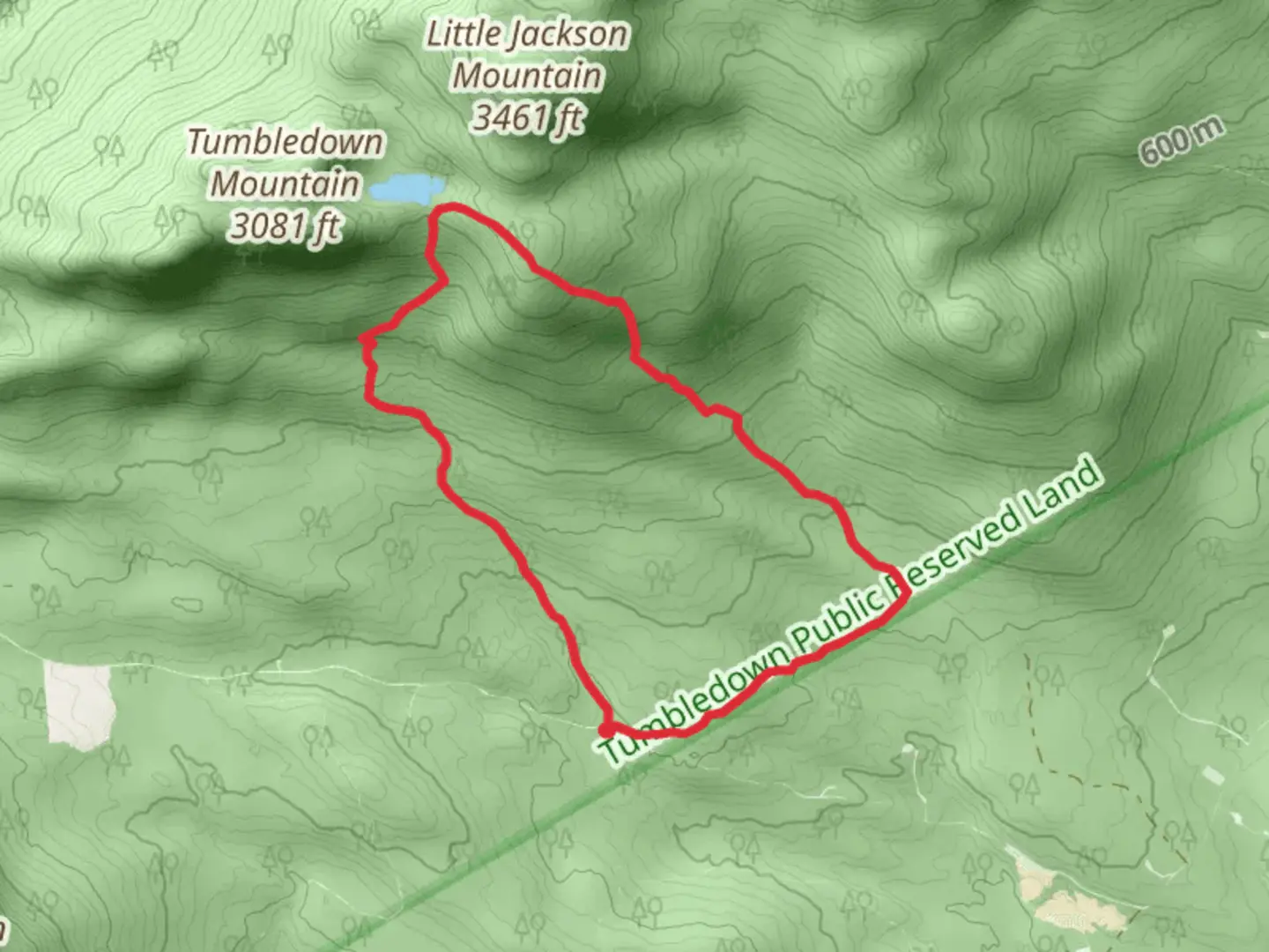 An image depicting the trail Parker Ridge Trail and Tumbledown Mountain Trail Loop and its surrounding area.