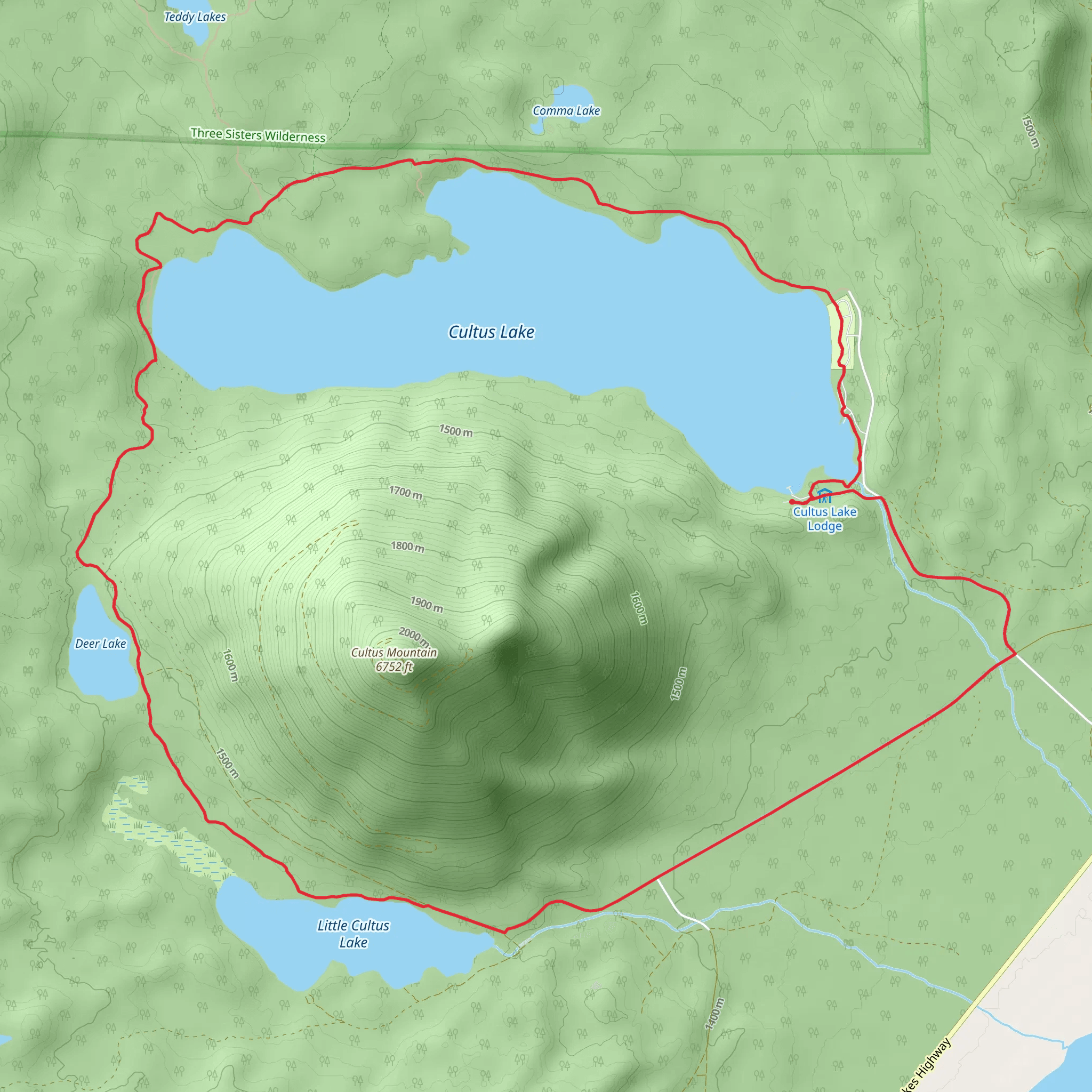 Cultus Lake and Deer Lake Loop Trail mobile static map