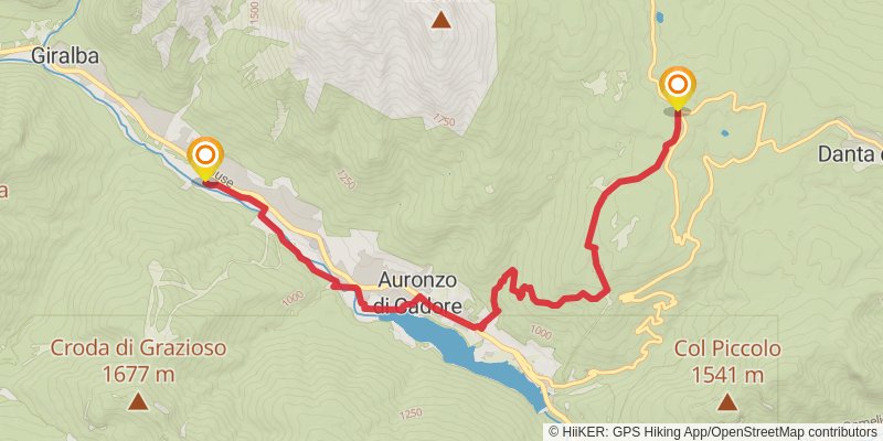 Camino Delle Dolomiti stage 16 Map
