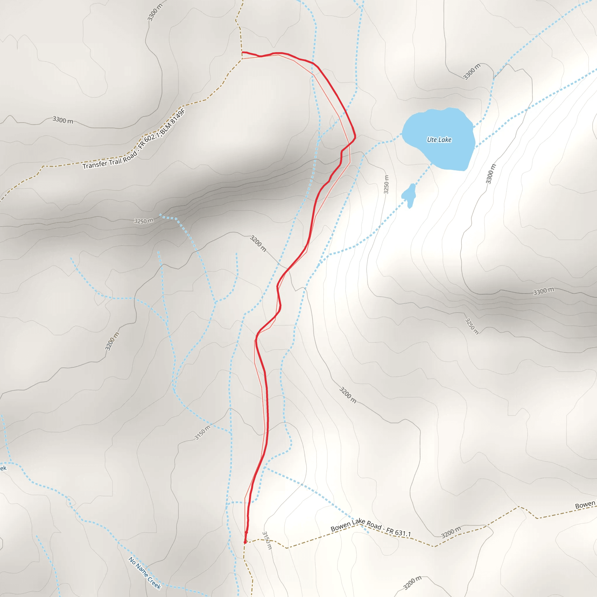 Ute Lake Trail mobile static map