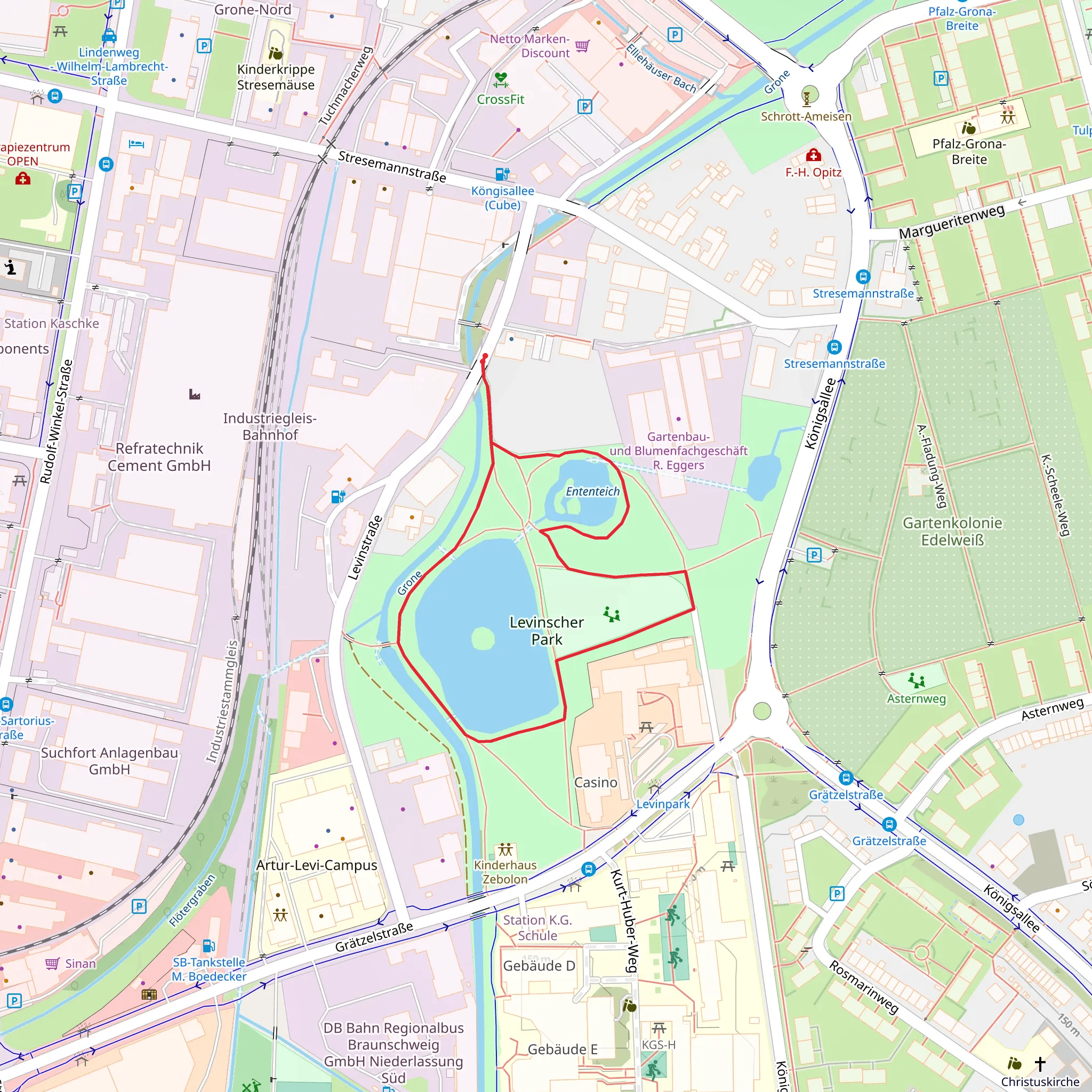 Ententeich, Schwaenchenteich and Levinscher Park Loop mobile static map
