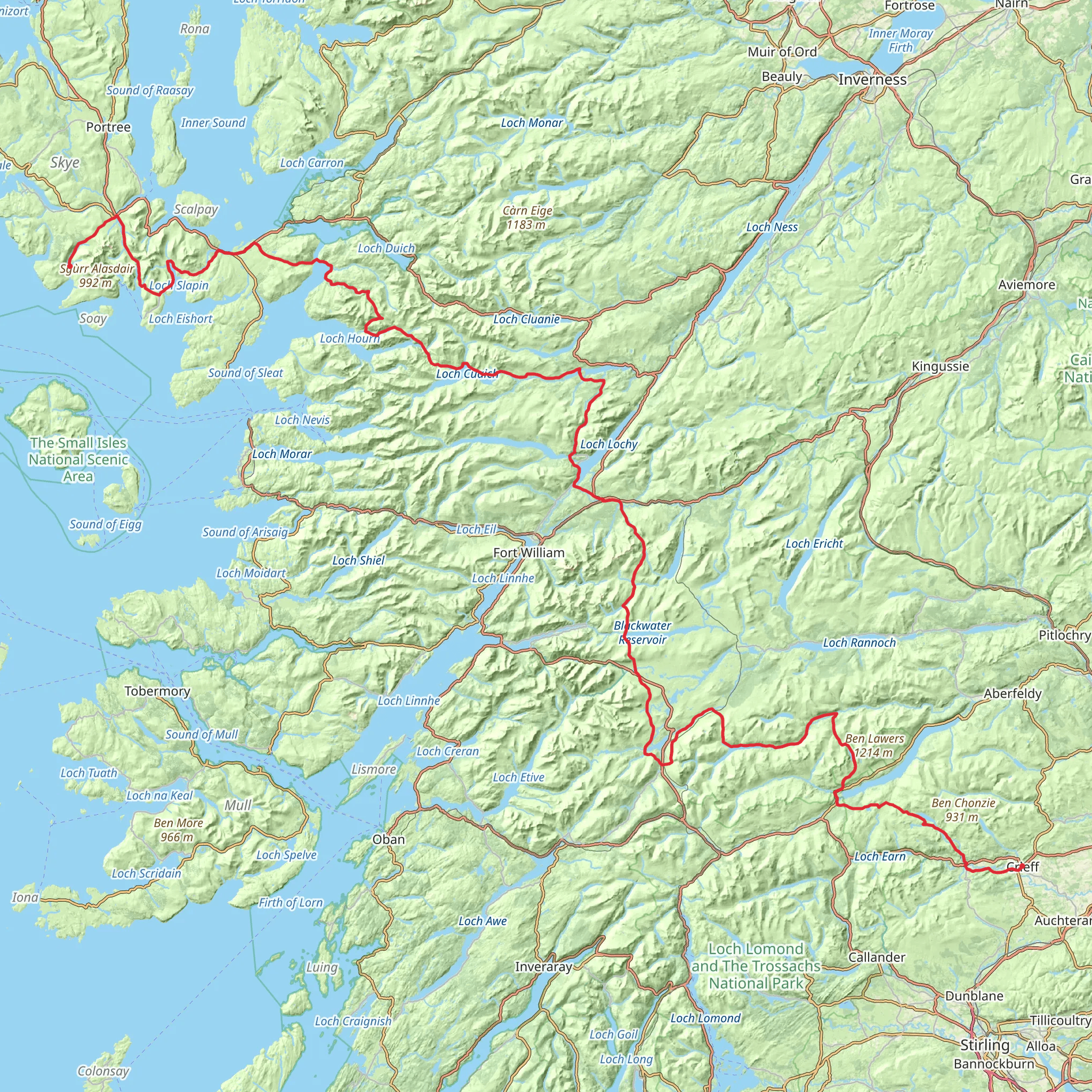 Famous Highland Drove Walk mobile static map