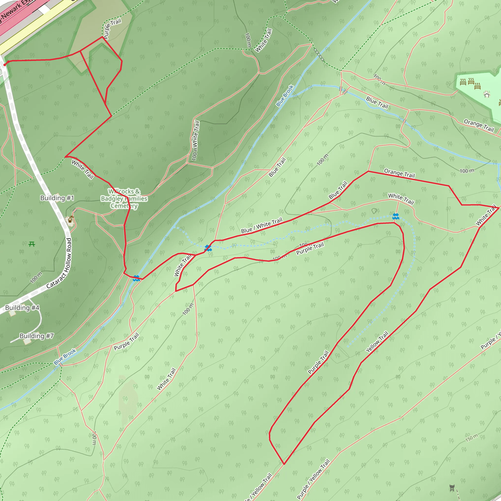 Purple Trail, White Trail and Yellow Trail Loop mobile static map