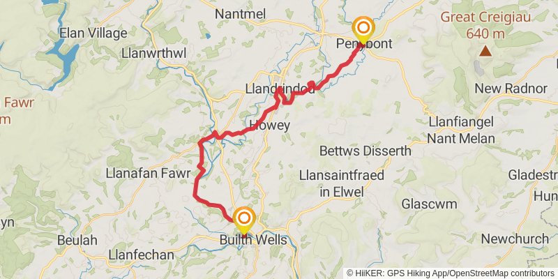 Heart of Wales Line Trail stage 5 Map