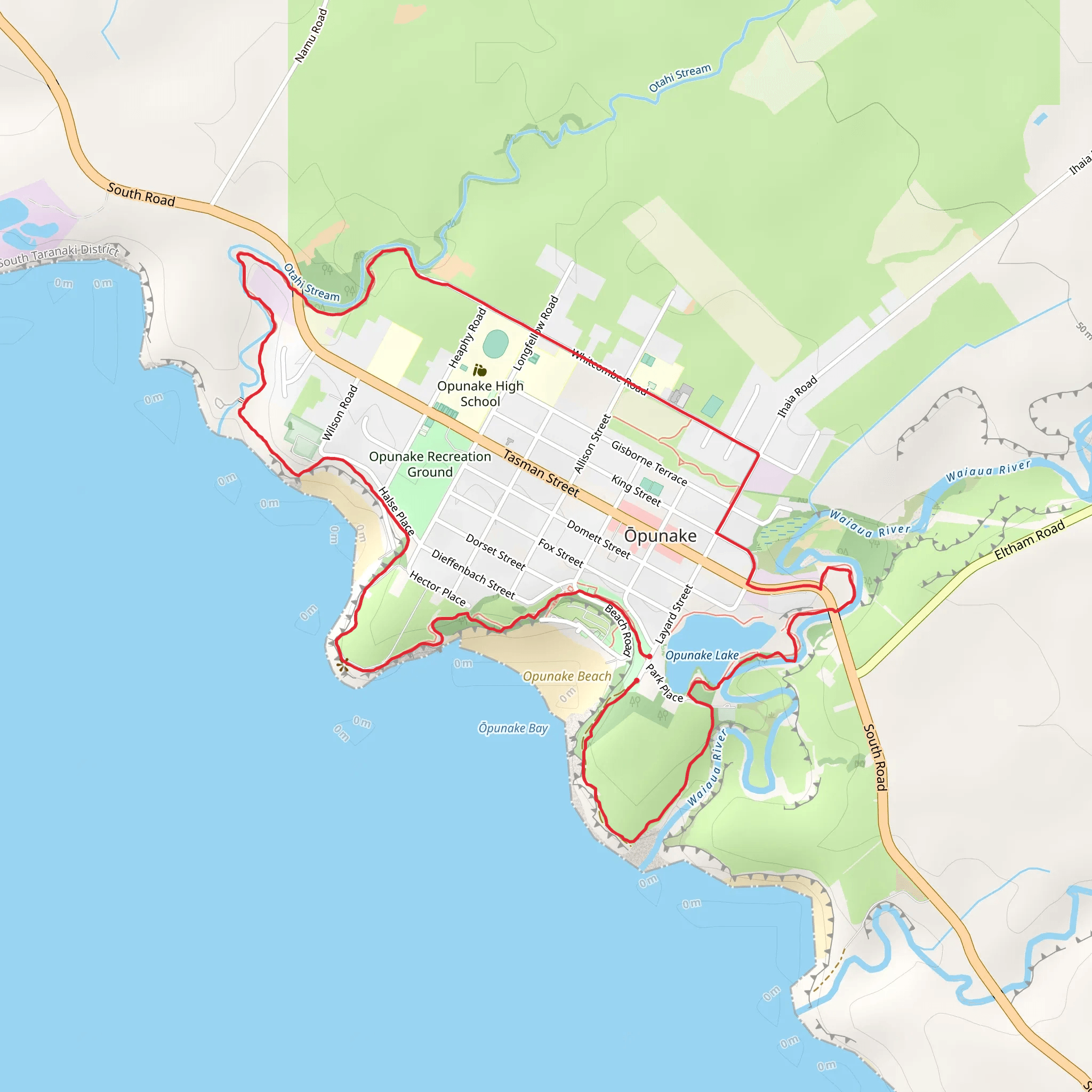 Ōpunakē Loop Trail mobile static map