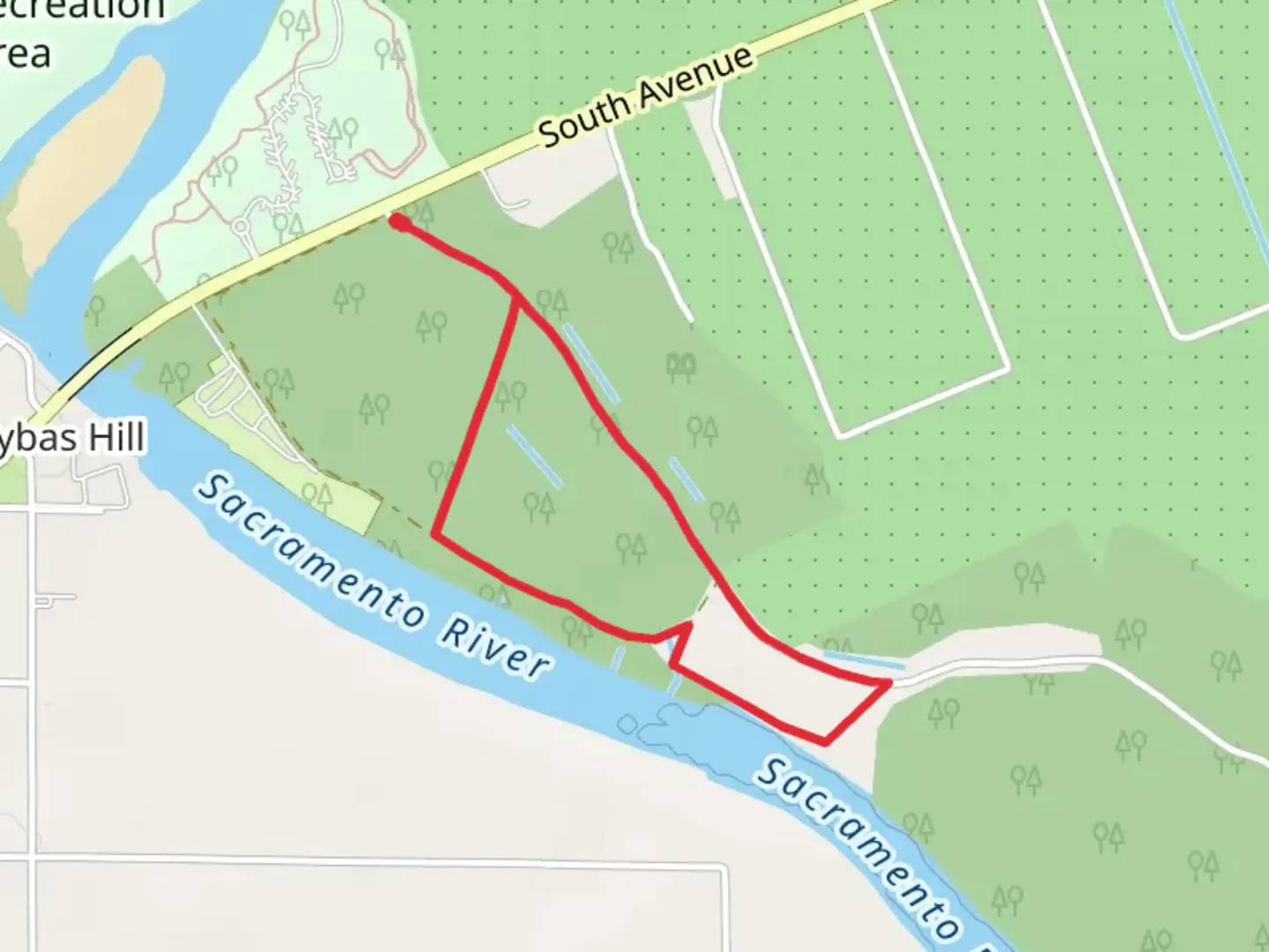 An image depicting the trail Woodson Drive Loop and its surrounding area.