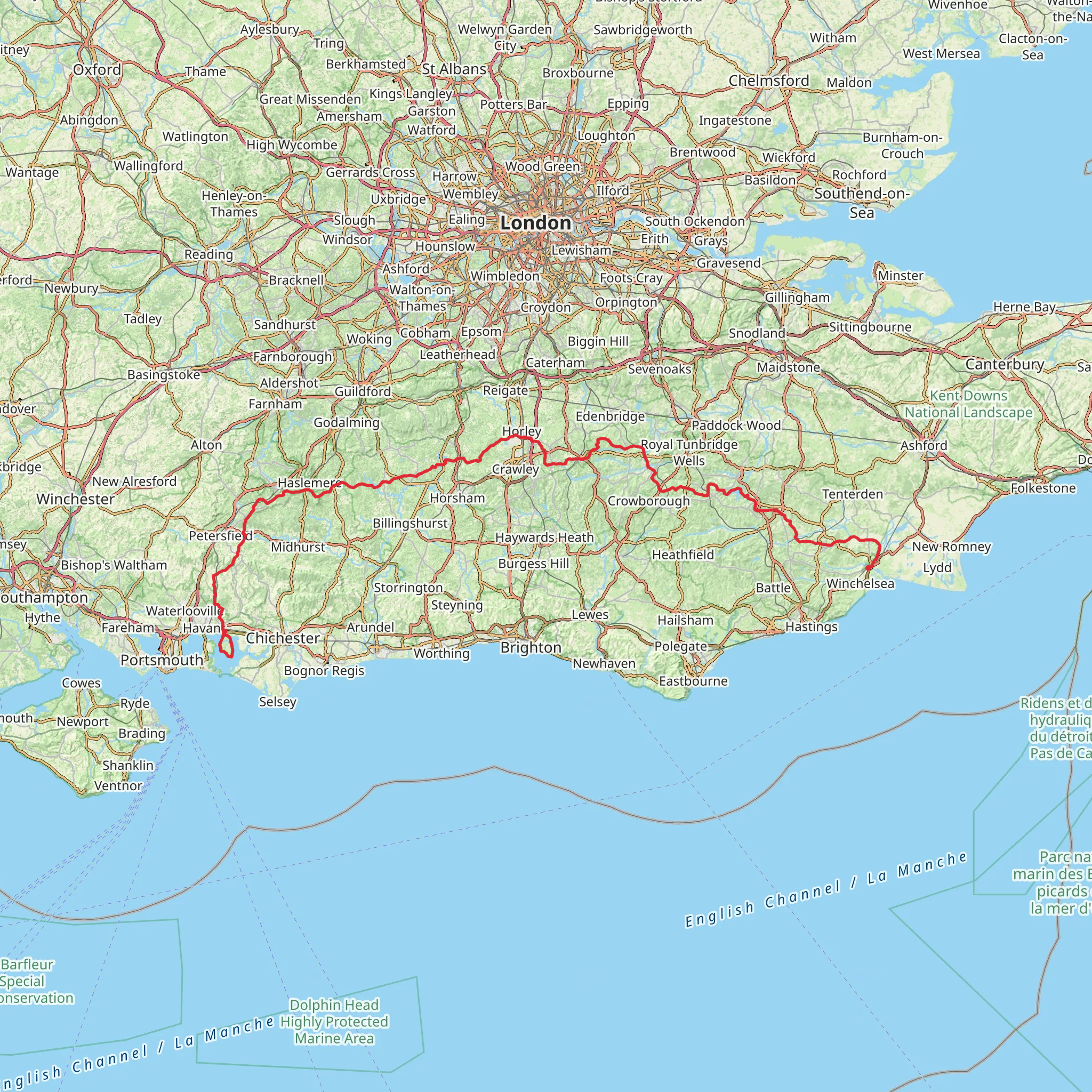 Sussex Border Path mobile static map