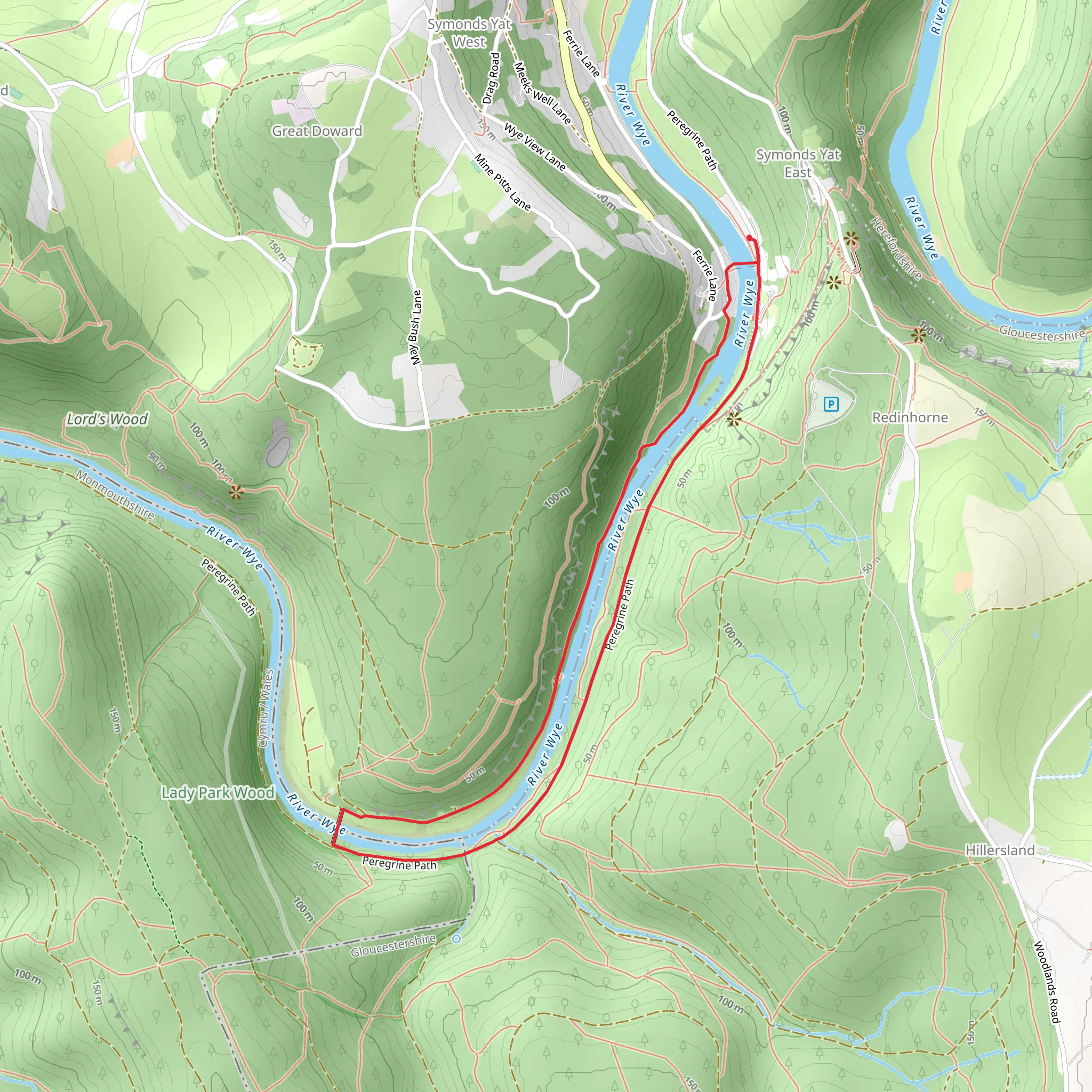 Wye Valley Walk and Peregrine Path mobile static map