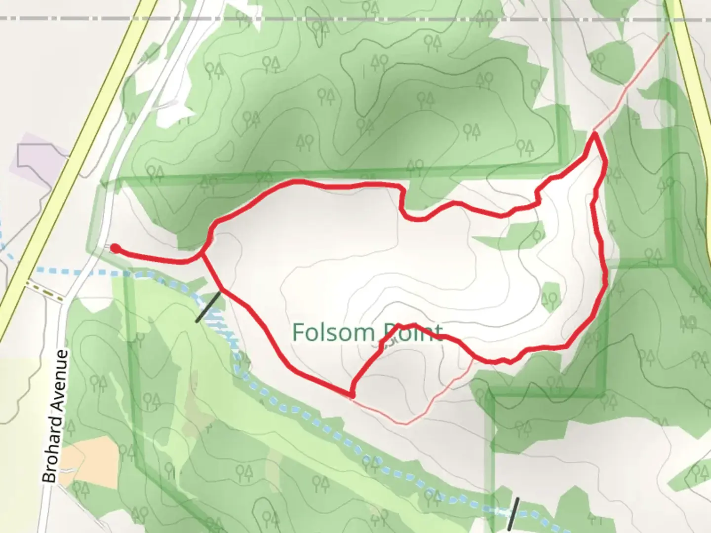 An image depicting the trail Folsom Point Preserve Loop and its surrounding area.