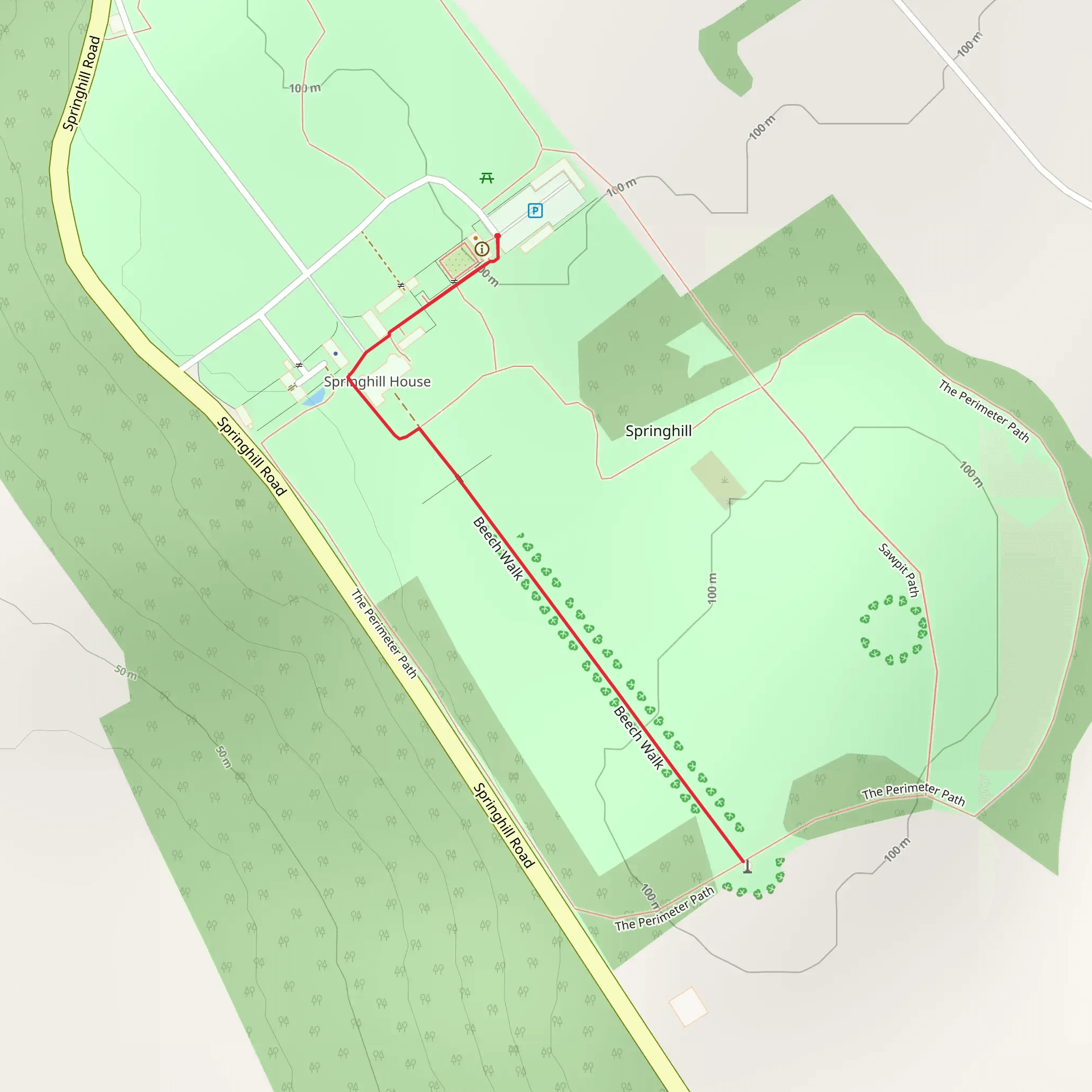 Springhill House - Beech Walk mobile static map