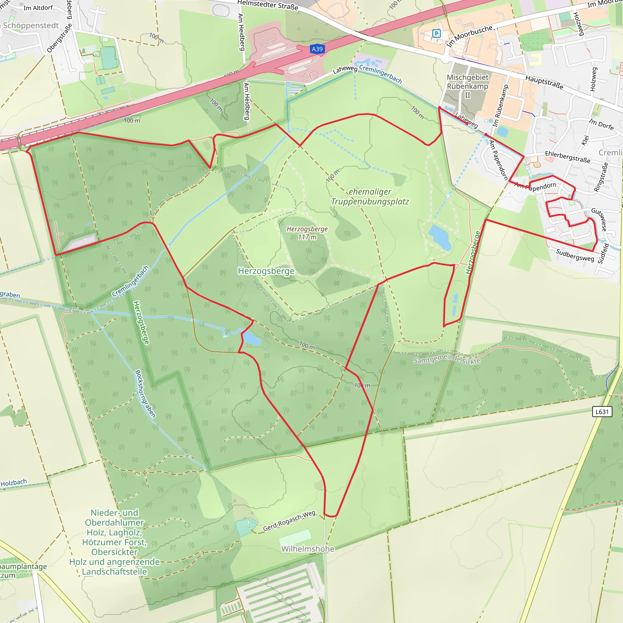 Herzogsberge Loop mobile static map