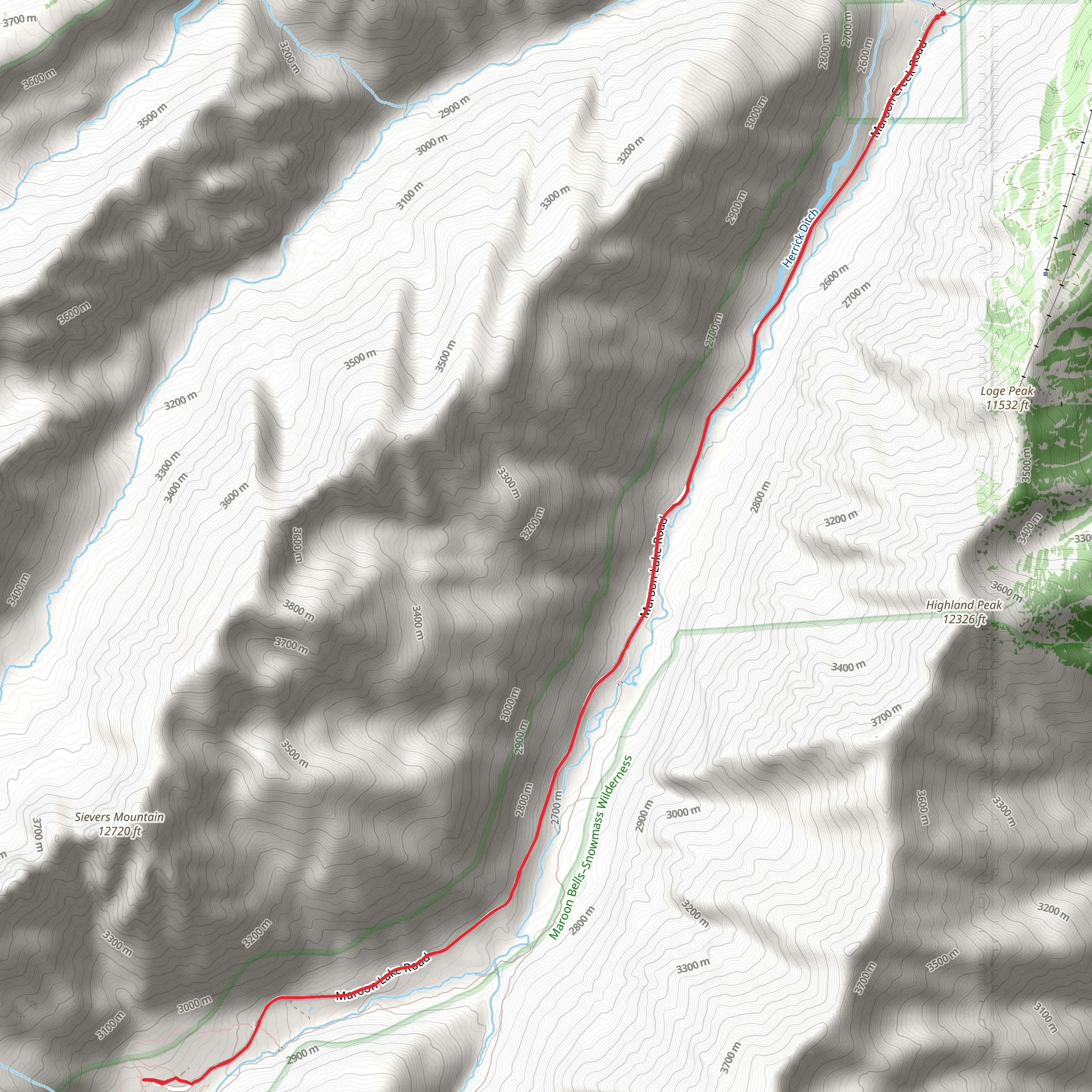 Maroon Lake via Maroon Creek Road mobile static map