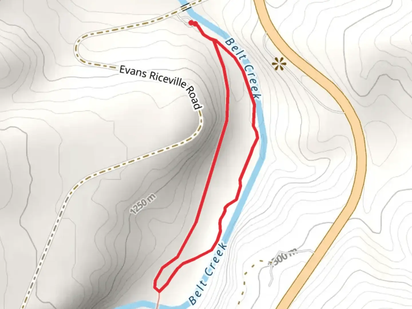 An image depicting the trail Belt Creek Loop and its surrounding area.