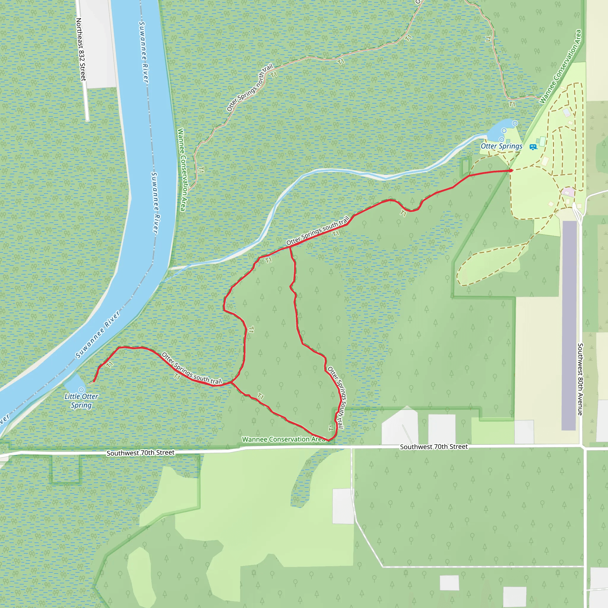 Otter Springs South Loop Trail mobile static map