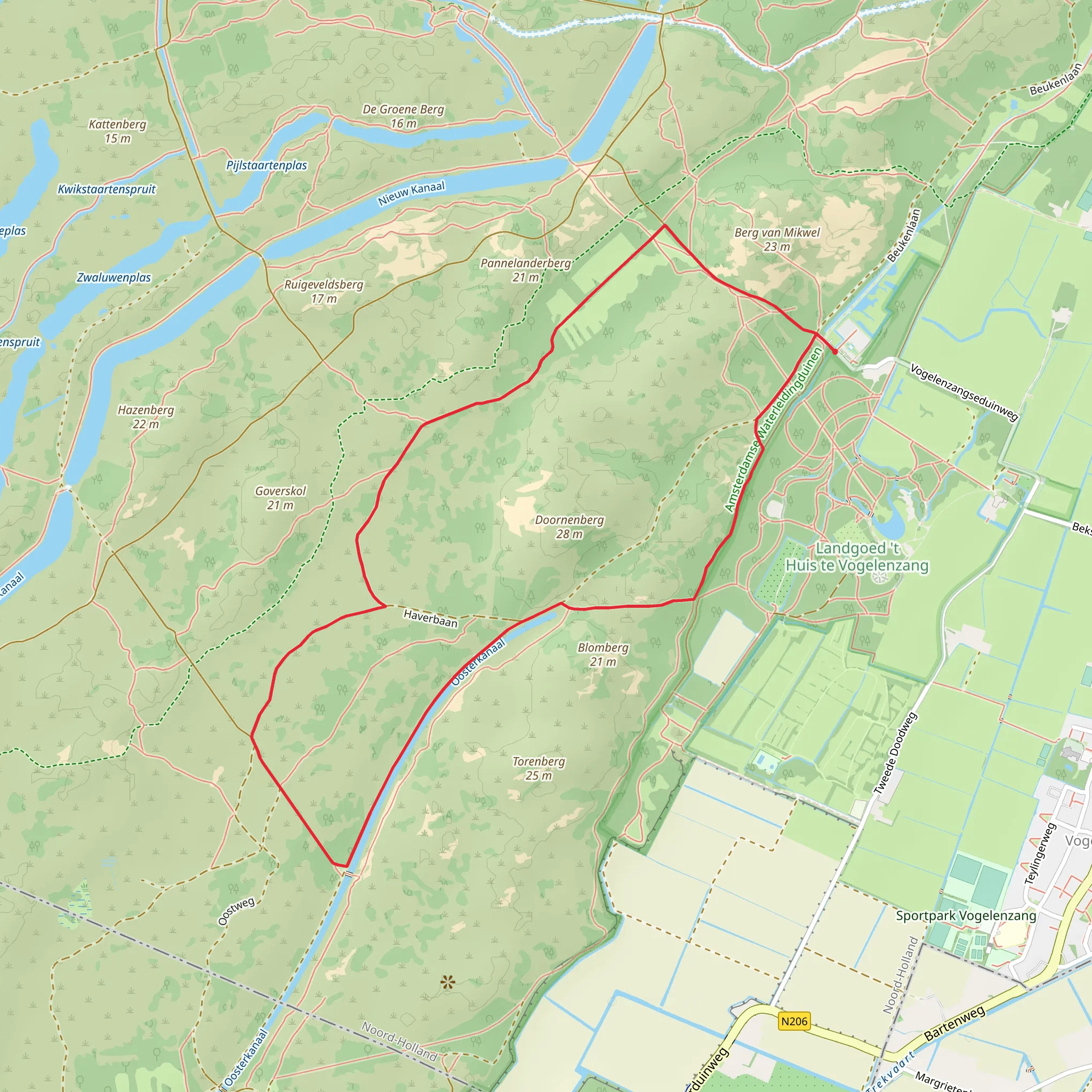 Oosterkanaal, Zegveld and Panneland Loop mobile static map