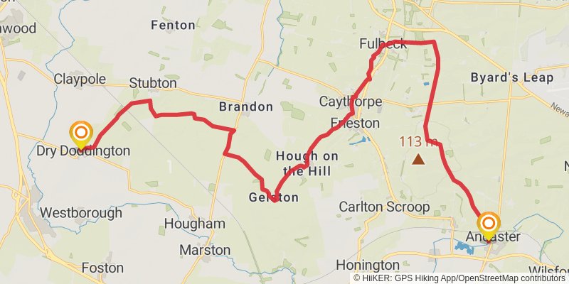 South Kesteven Loop from Grantham stage 8 Map