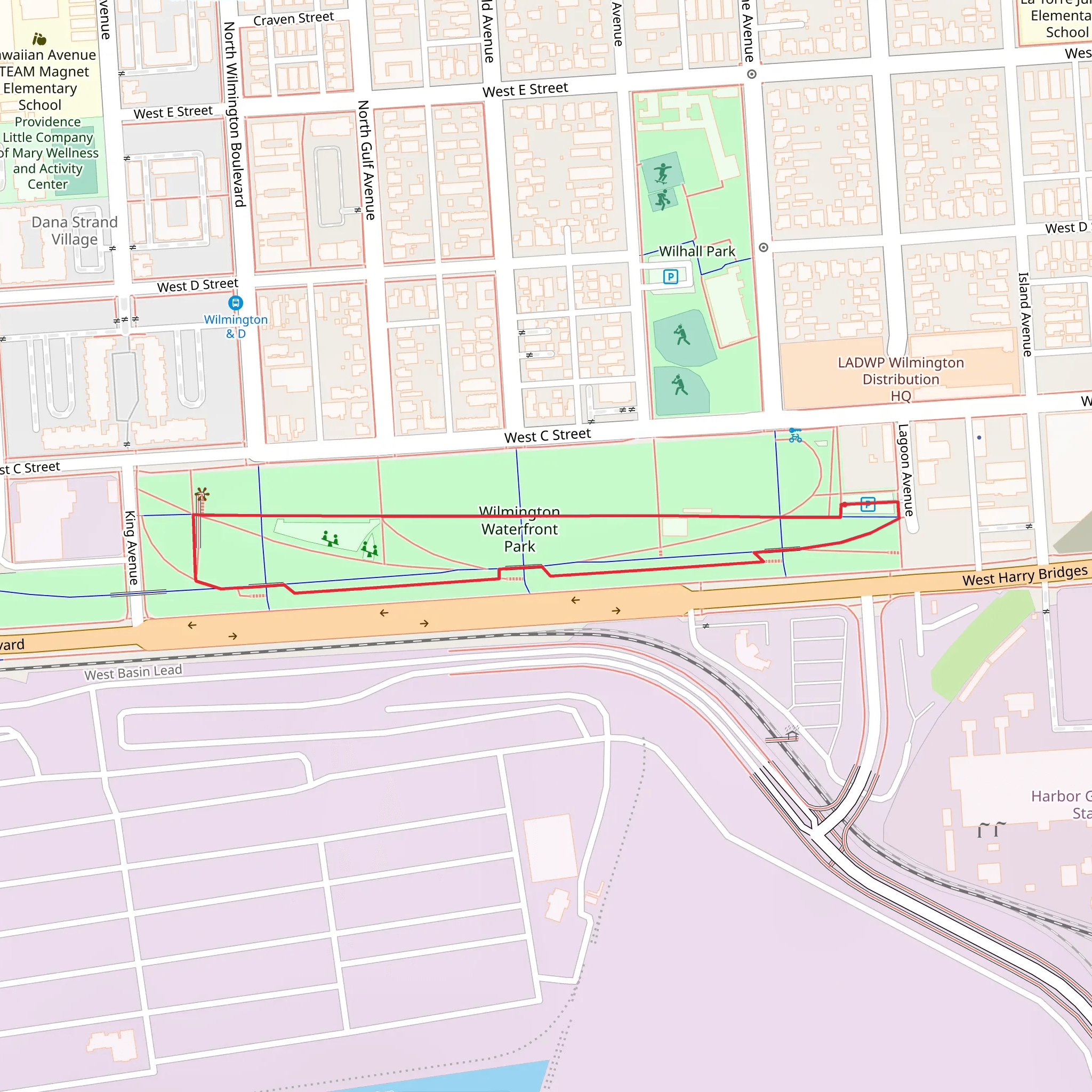 Waterfront Park Loop mobile static map