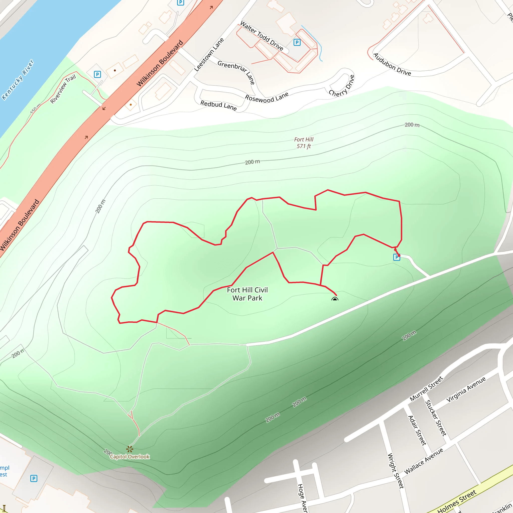 Fort Hill Civil War Park Loop mobile static map